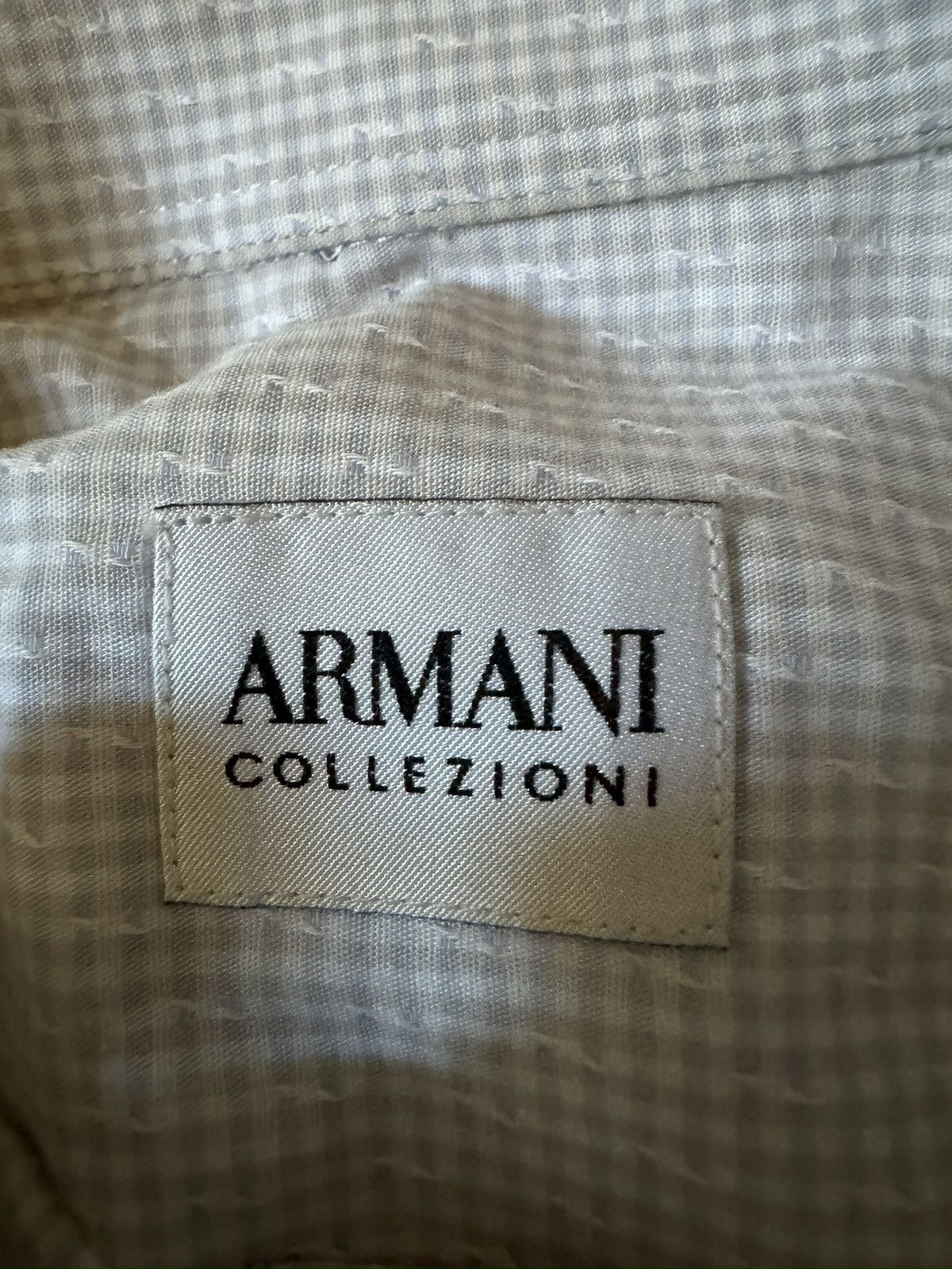 Armani ARMANI COLLEZIONI Vintage Textured Mini Check Shirt Size US L / EU 52-54 / 3 - 2 Thumbnail