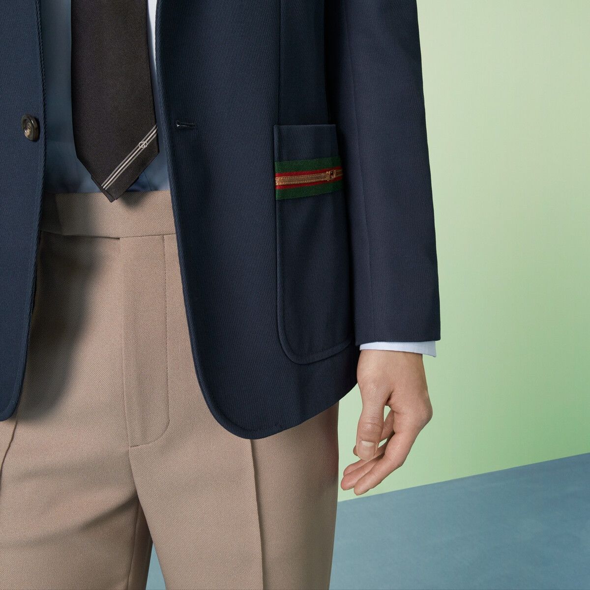Gucci o1loc1c0226 751155 Cotton Formal Jacket With Web Detail Size US S / EU 44-46 / 1 - 3 Thumbnail