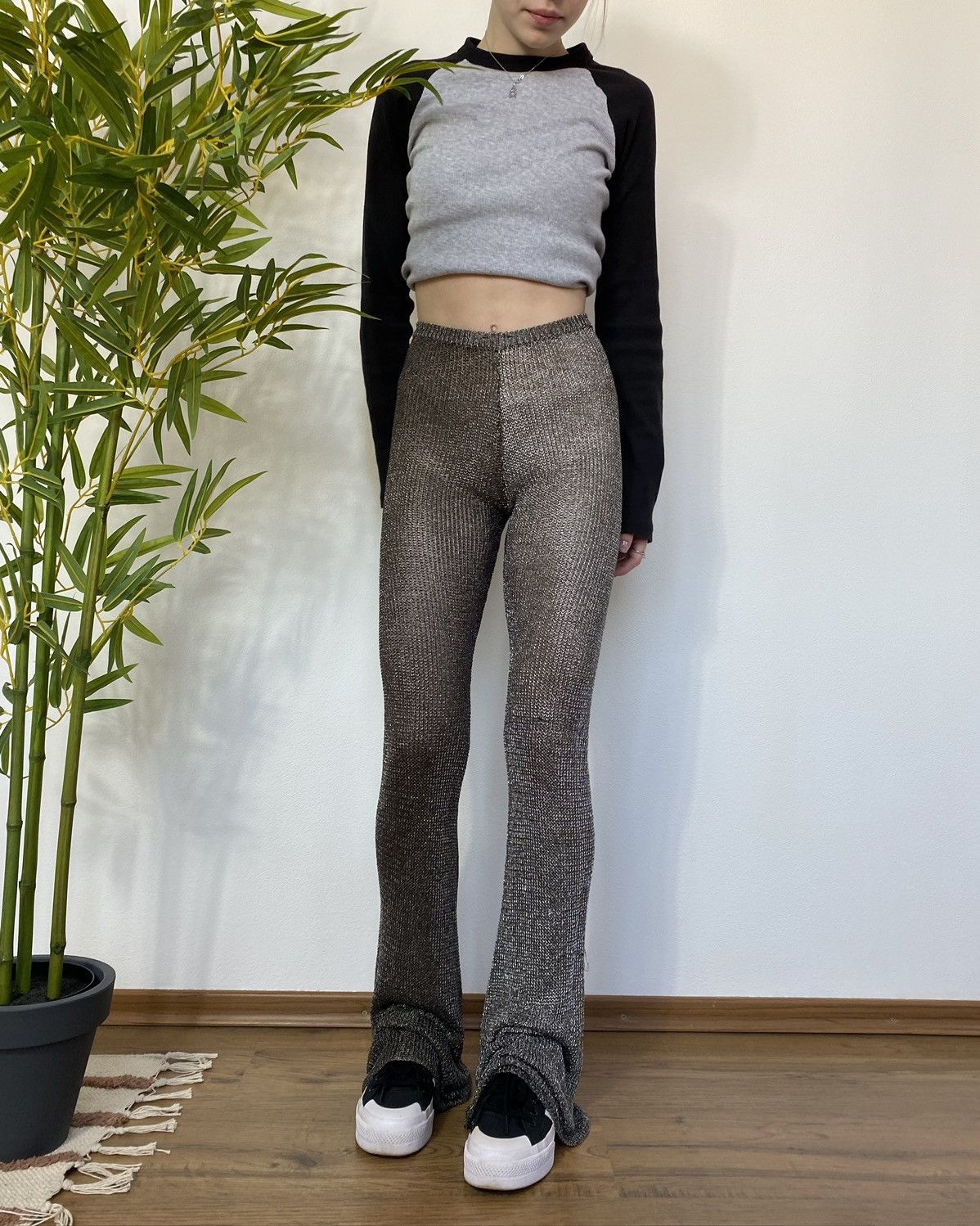 Vintage MESH CHAIN MAIL Y2K STYLE FLARE PANTS Size 30" / US 8 / IT 44 - 7 Thumbnail