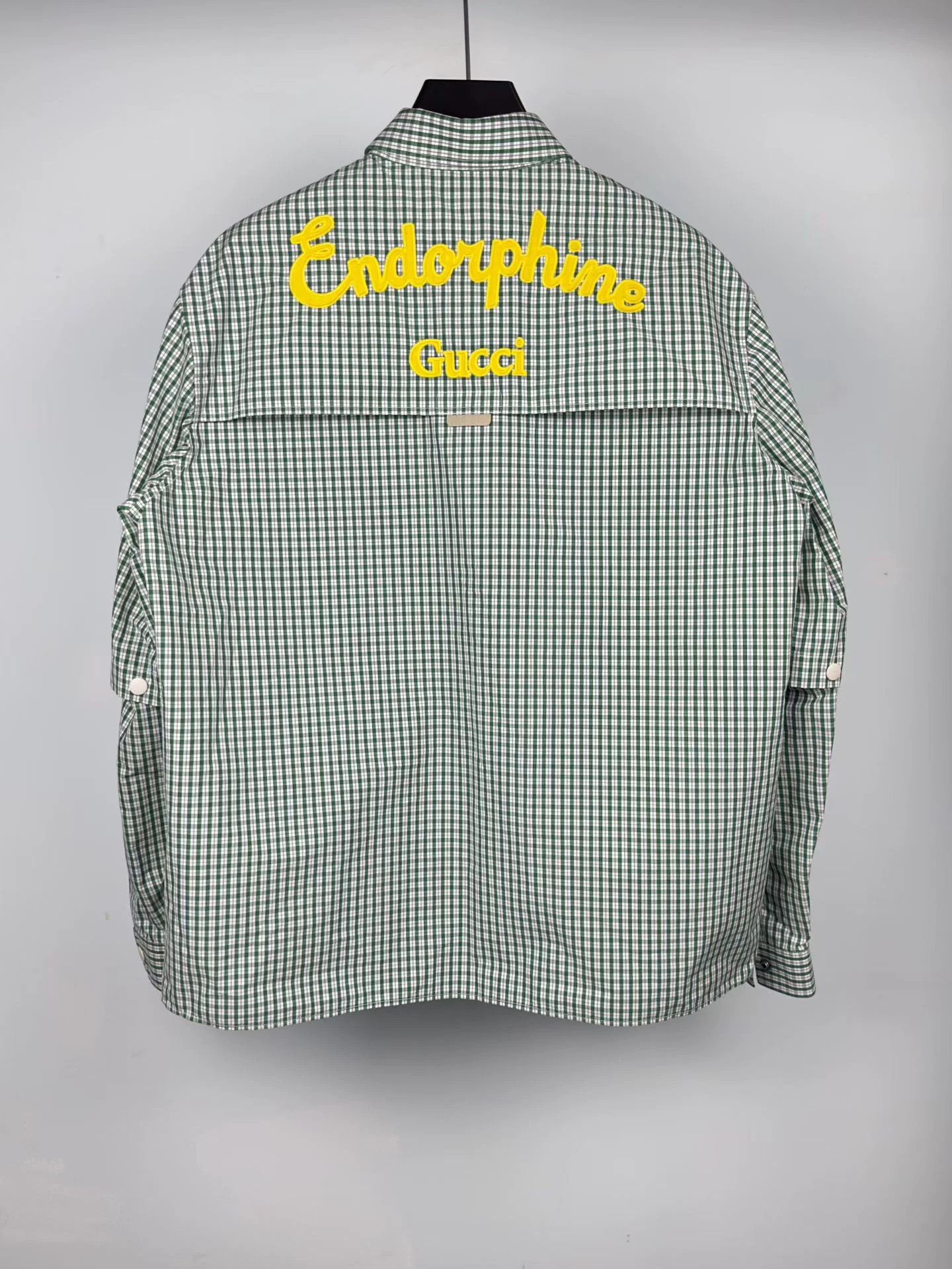 Gucci Gucci New White/Green Check Embroidered Shirt Jacket Size US S / EU 44-46 / 1 - 2 Thumbnail