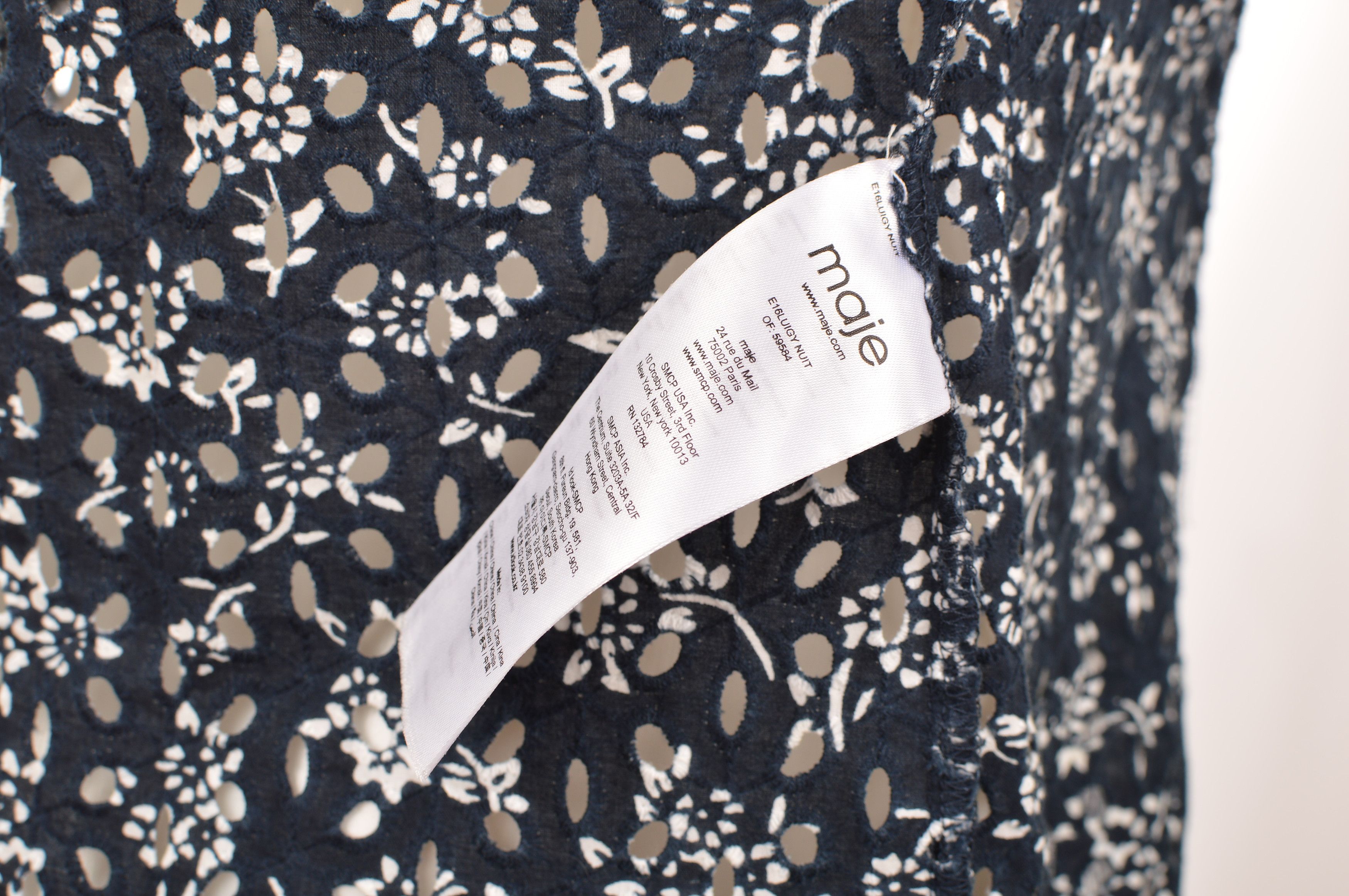 Maje Maje Luigy Cotton Eyelet Floral Embroidered Blouse Top Size M / US 6-8 / IT 42-44 - 7 Thumbnail