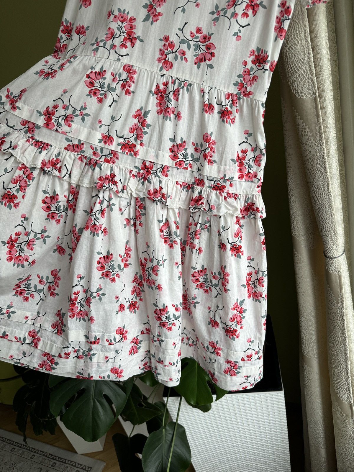 RED Valentino RED Valentino Cotton Floral Dress Cherry Blossoms Print Size S / US 4 / IT 40 - 6 Thumbnail