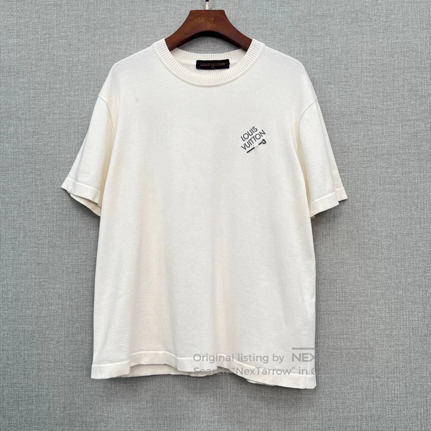 Louis Vuitton Louis Vuitton White Embroidered Logo Knit Tee. Size US L / EU 52-54 / 3 - 1 Thumbnail
