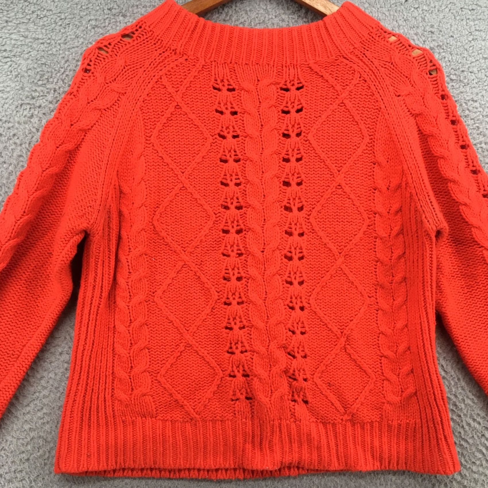 J.Crew J.CREW Cable Knit Sweater Womens Red Pullover Long Sleeve Cotton Blend Dark Red Crew Neck Knit Pullover Sweater Womens Regular Size M Size M / US 6-8 / IT 42-44 - 2 Thumbnail