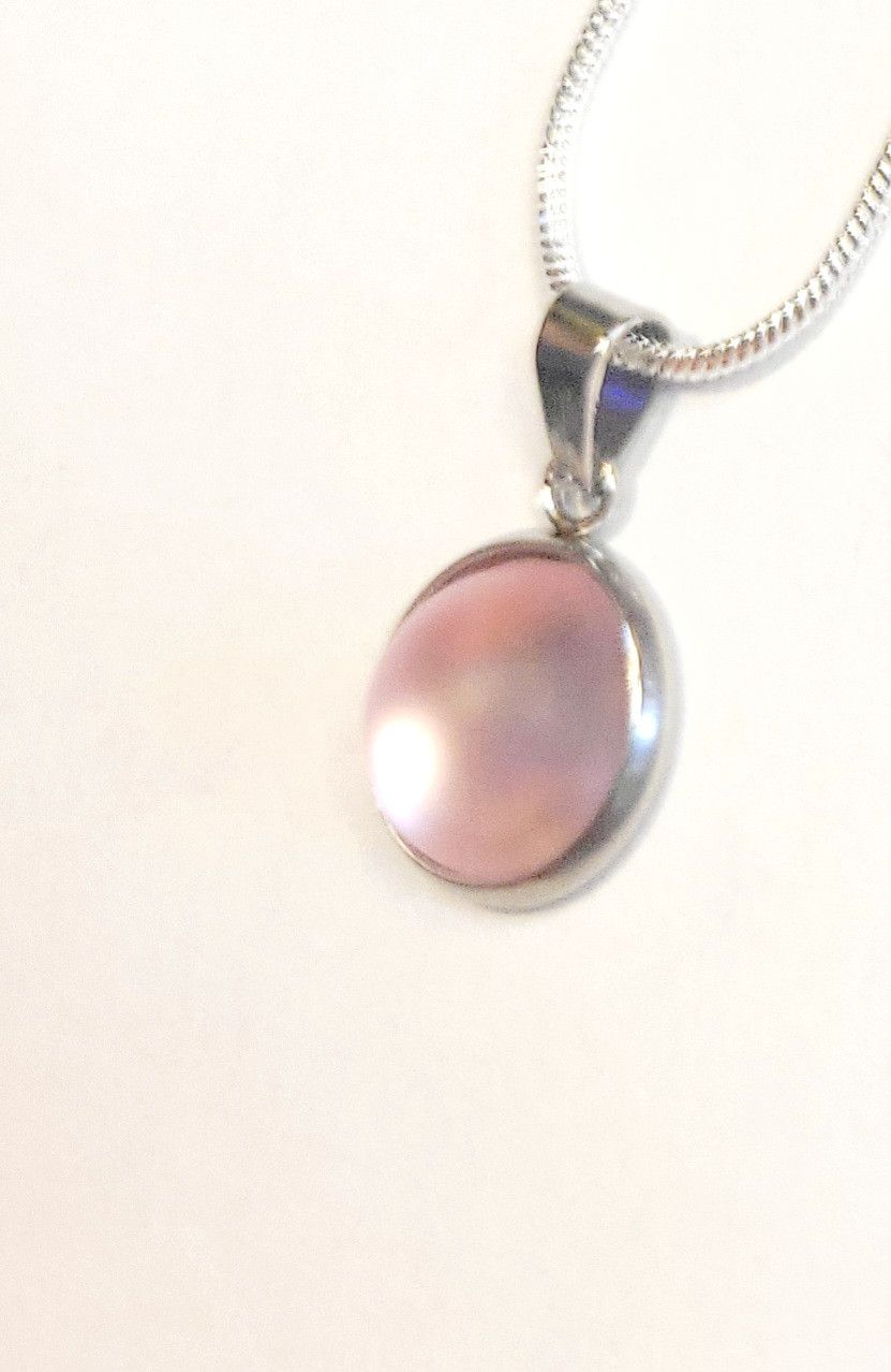 Handmade Light pink crystal rhinestone 925 sterling silver necklace Size ONE SIZE - 7 Thumbnail