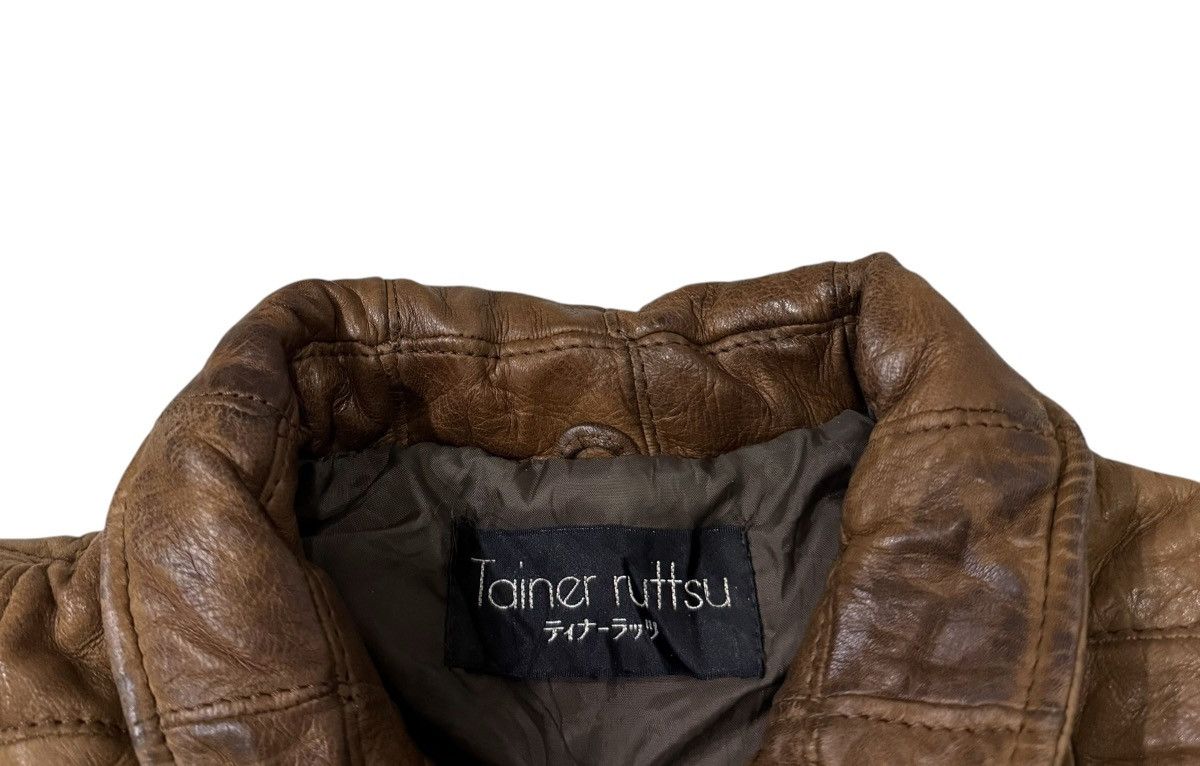 Leather Vintage Tainer Ruttsu Checkered Leather Vest Size US S / EU 44-46 / 1 - 12 Thumbnail