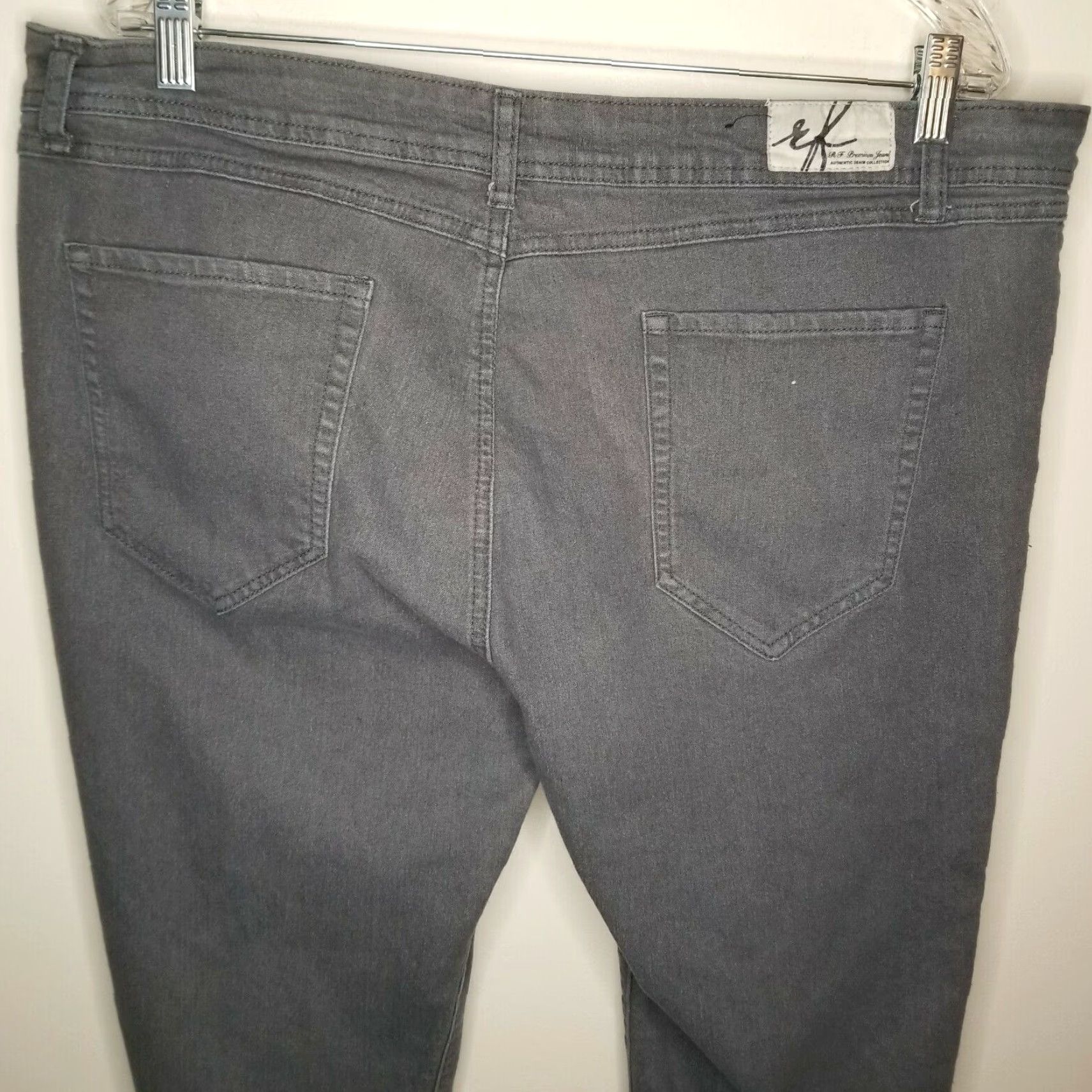 Denime RF Premium Jeans Straight Denim Pants Womens Size 17 Gray Regular Fit Bleached Spots Photos Included Size 38" / US 16 / IT 52 - 5 Thumbnail