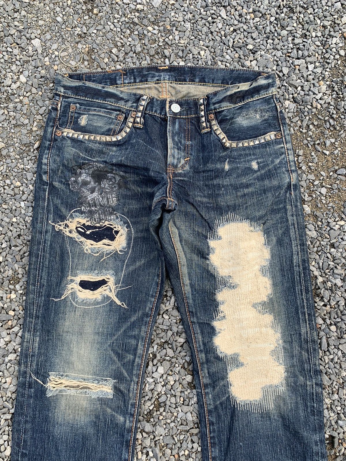 Kapital RARE EDWIN STUDDED PUNK STYLE LIKE HYSTERIC GLAMOUR DENIM Size US 31 - 5 Thumbnail