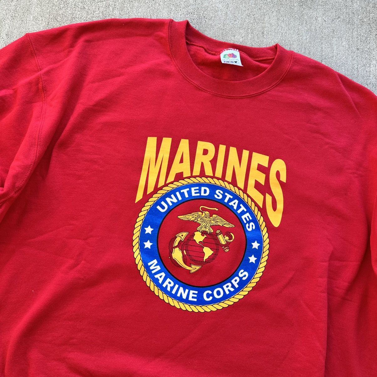 Fruit Of The Loom Vintage United States Marines Sweatshirt Men Side 2XL Red Size US XXL / EU 58 / 5 - 3 Thumbnail