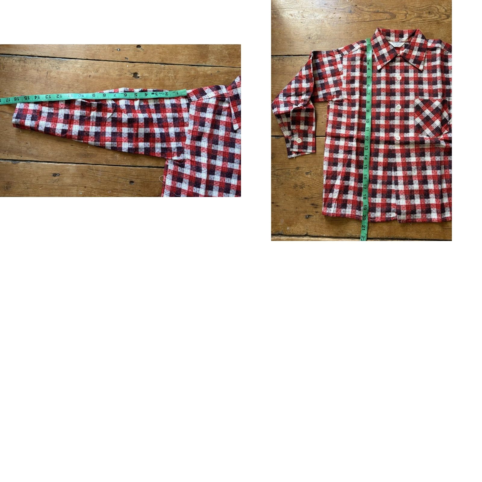 Vintage VTG 1950s NOS Plaid Flannel Boys Shirt Newberry Rockabilly Size 10 Red Rare 50s Size US M / EU 48-50 / 2 - 9 Thumbnail