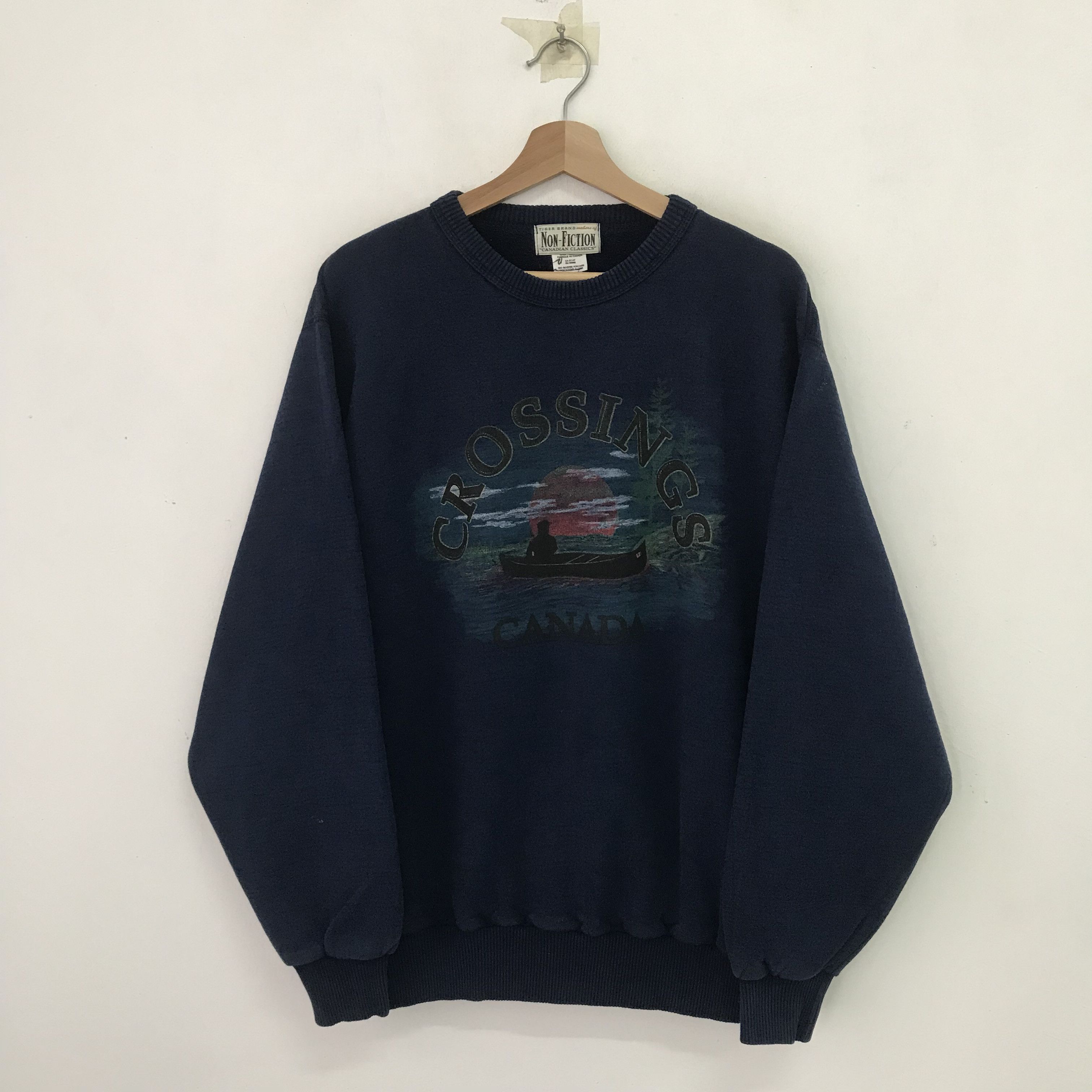 FunSet of Art Vintage 90's Crossings Canada Blue Sweatshirt - 58 Size US XL / EU 56 / 4 - 1 Thumbnail