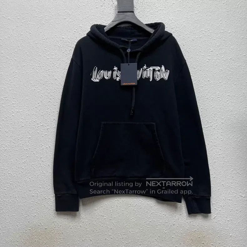 Louis Vuitton Louis Vuitton Black scribbled monogram hoodie Size US L / EU 52-54 / 3 - 1 Thumbnail