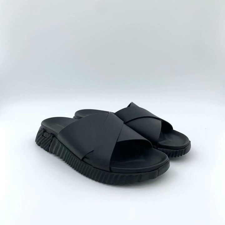 Hermes Hermes Size 43 Infra Black Casual Flat Slides Size US 10 / EU 43 - 2 Thumbnail