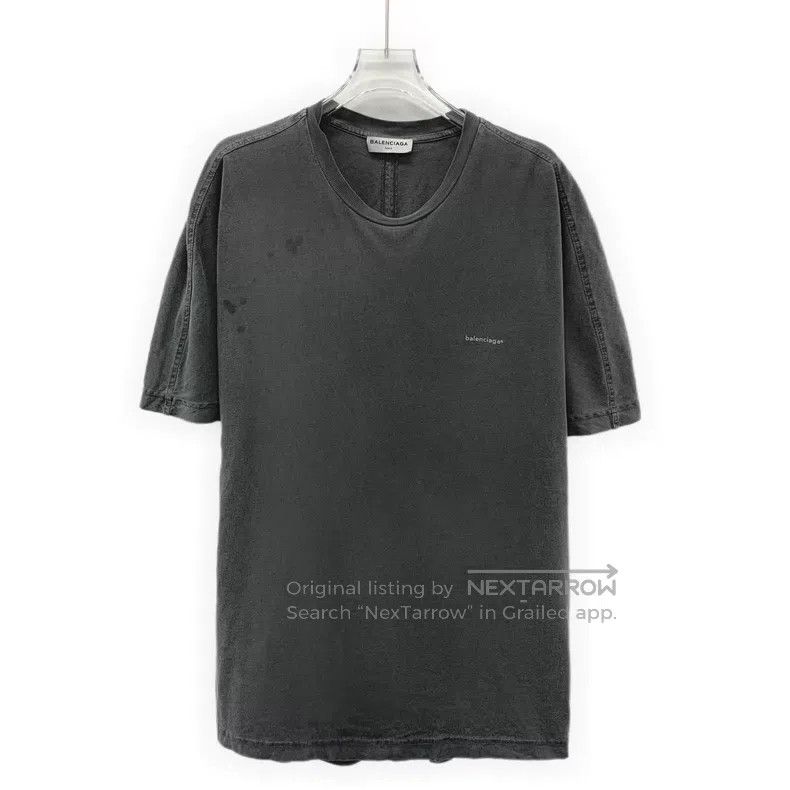 Balenciaga Balenciaga Dark gray washed old logo letter printed round Size US XS / EU 42 / 0 - 1 Thumbnail