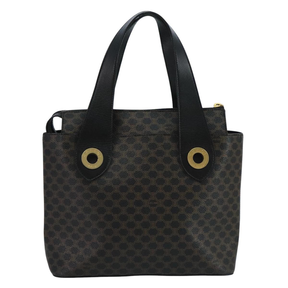 Celine CELINE Macadam Canvas Hand Bag Pvc Black Size ONE SIZE - 3 Thumbnail