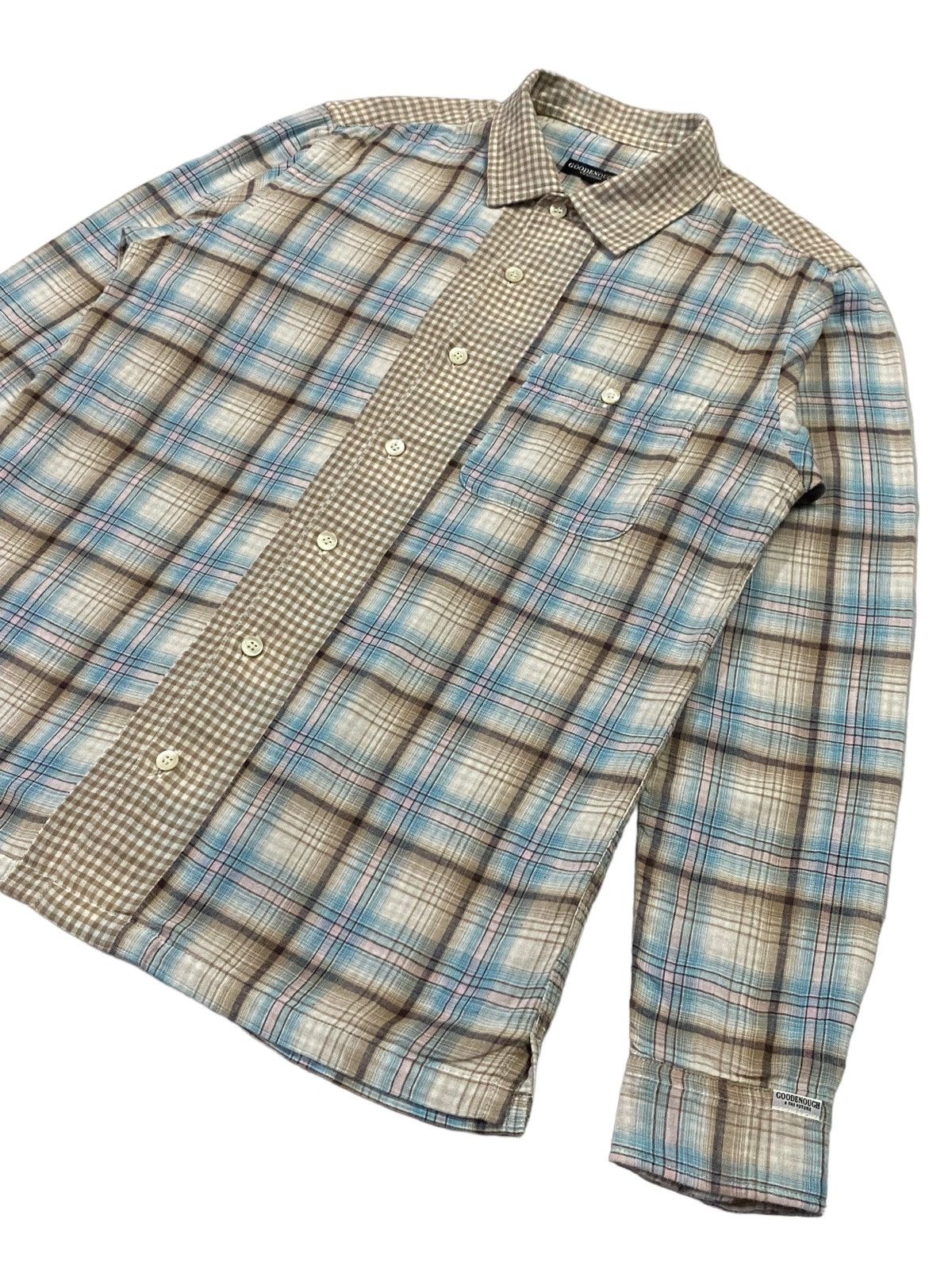 GOODENOUGH × Japanese Brand Goodenough Spellout Checked Shirt Button Ups Size US M / EU 48-50 / 2 - 17 Thumbnail