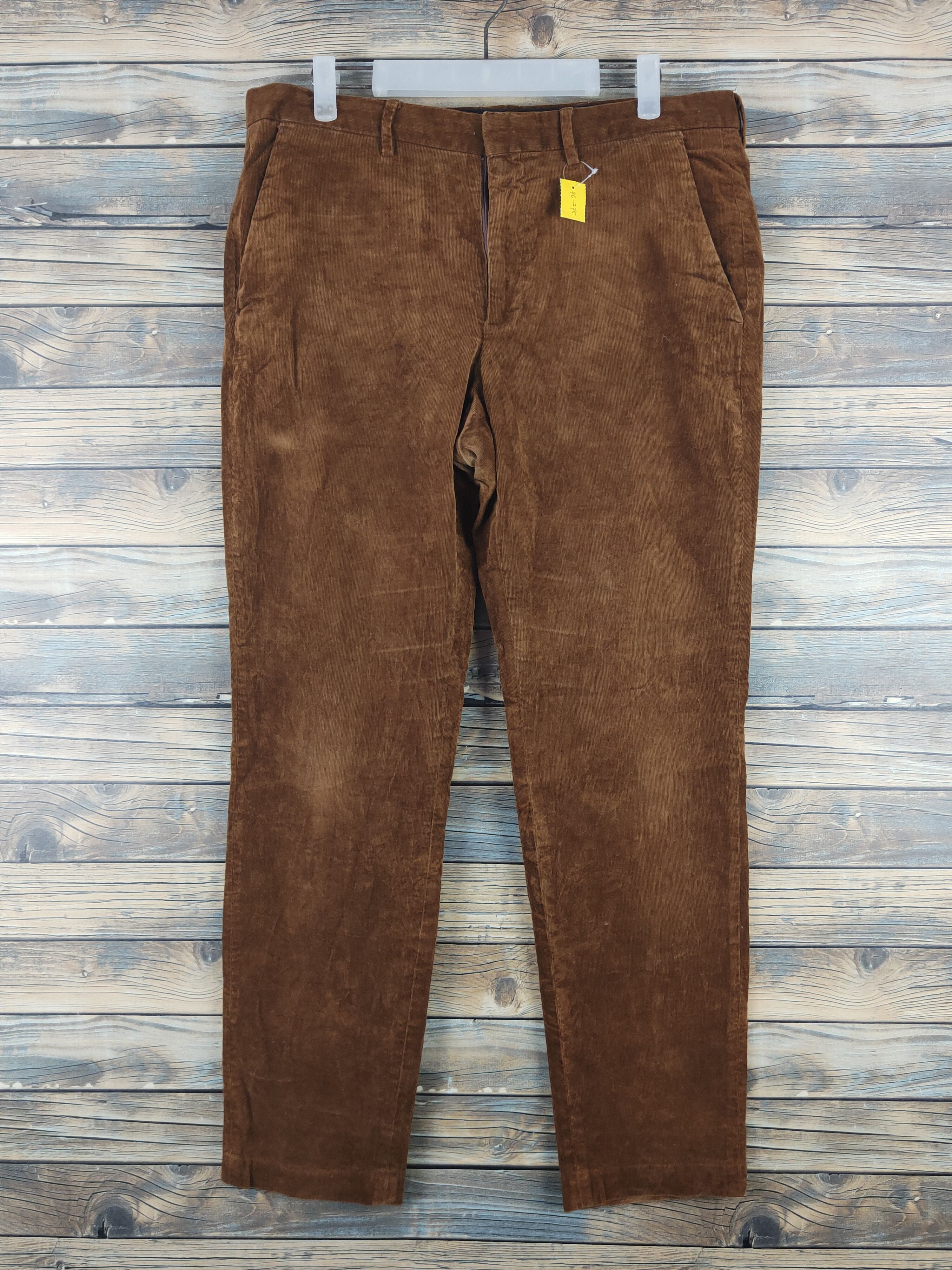 GU DL Gu Brown Multipocket Corduroy Pants #46-275T Size US 35 - 1 Thumbnail