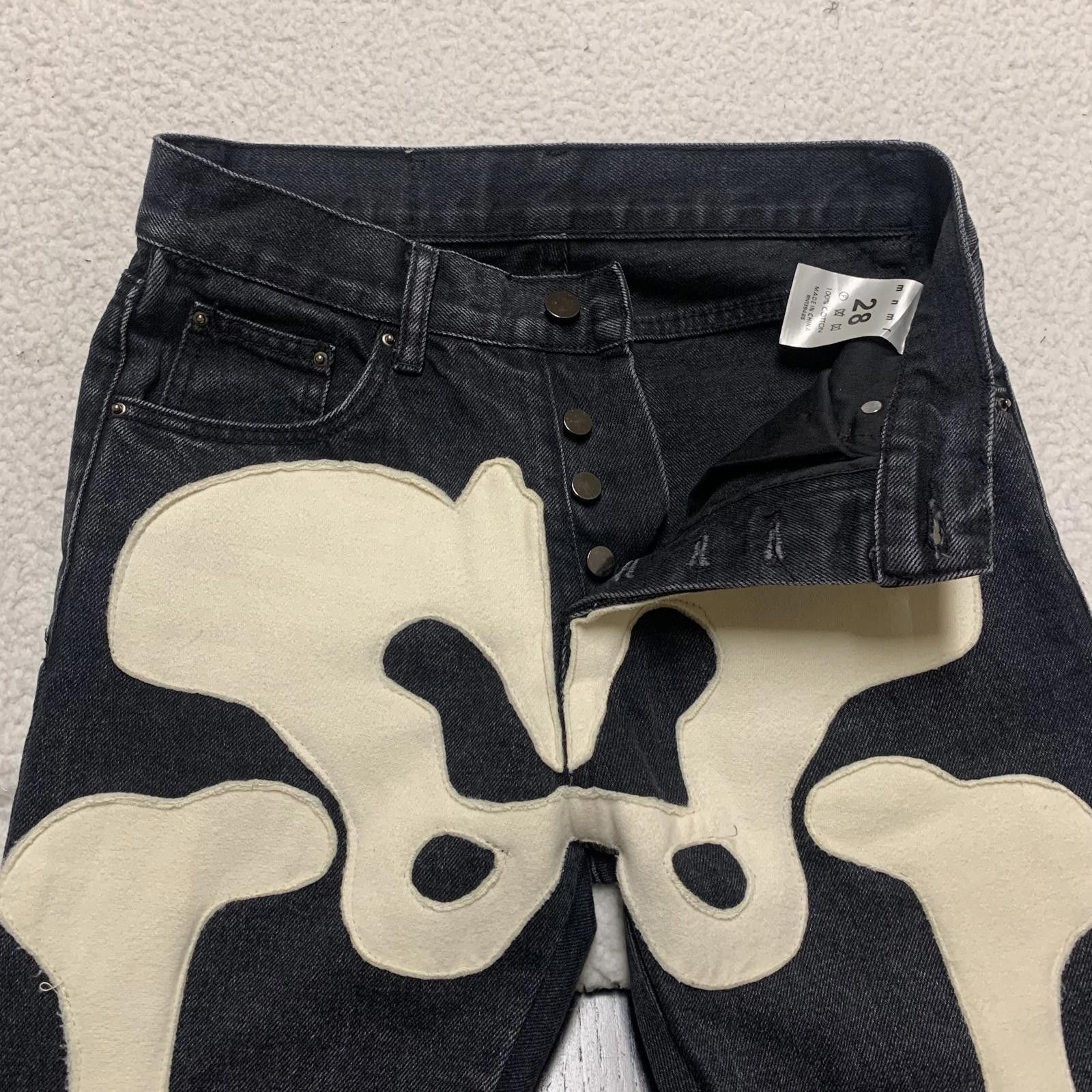 MNML MNML Men's Jeans Sz 28 Black Skull Graphic W28x34.5L Size US 28 / EU 44 - 2 Thumbnail