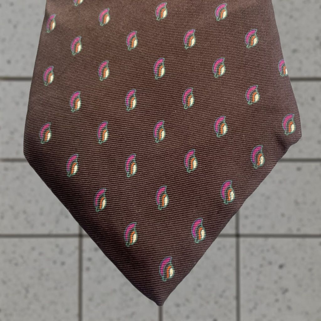 Vintage VINTAGE Necktie Charing Cross Schreter Italy Silk vtg 90s Geometry Black Deco Fan 3.5x56 Capsule Necktie Size ONE SIZE - 1 Thumbnail