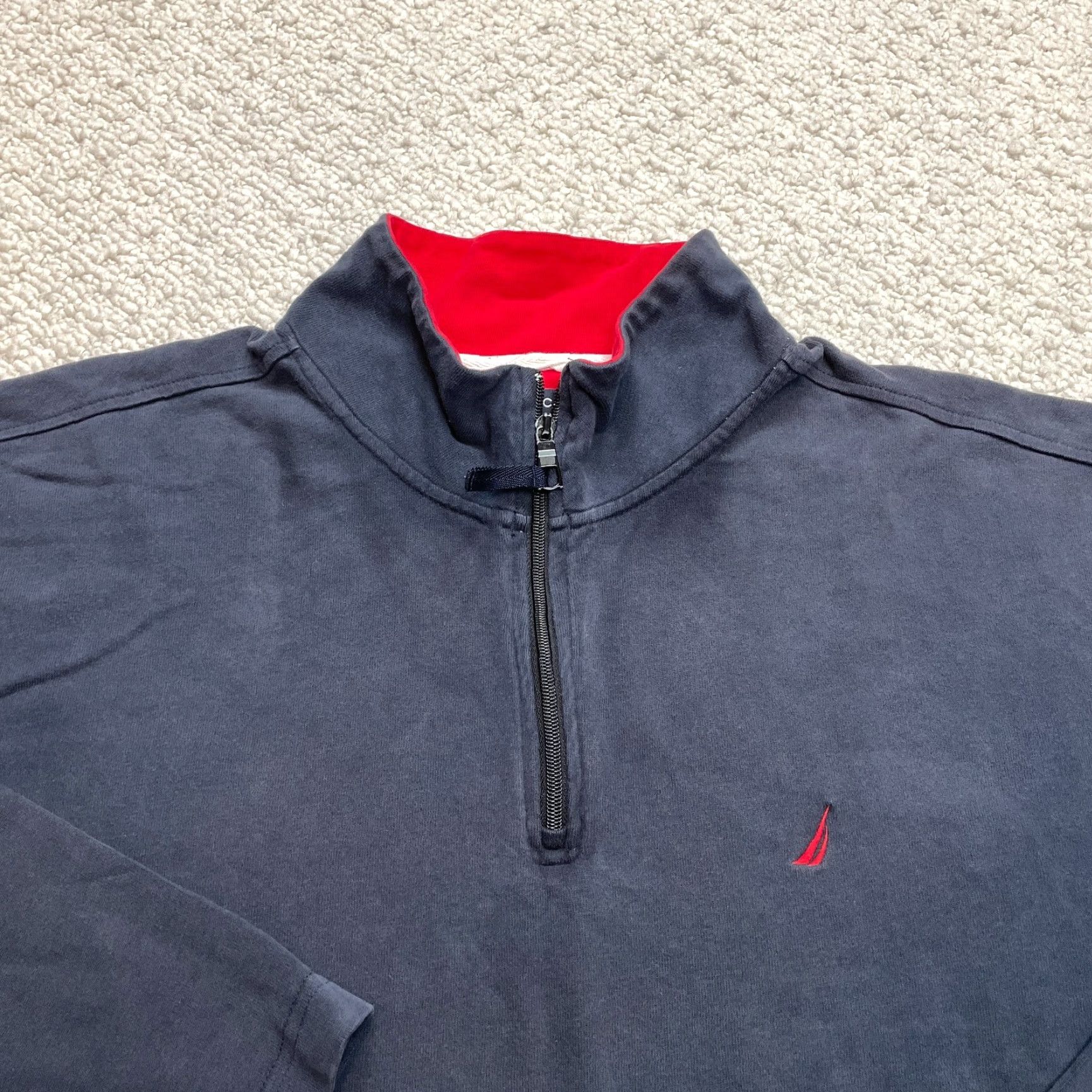 Nautica Nautica Jacket Mens 2XL Blue 1/4 Zip Pullover Solid Logo Cotton Windbreaker Regular Coat/ Jacket Mens 2XL Blue 1/4 Zip Size US XXL / EU 58 / 5 - 3 Thumbnail