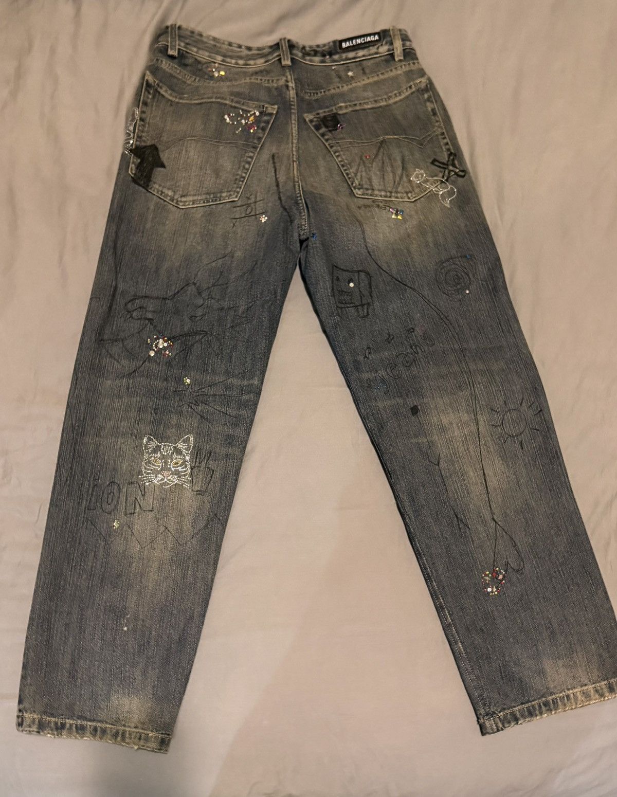 Balenciaga Balenciaga Rhinestone Jeans Japan Version Size US 30 / EU 46 - 9 Thumbnail
