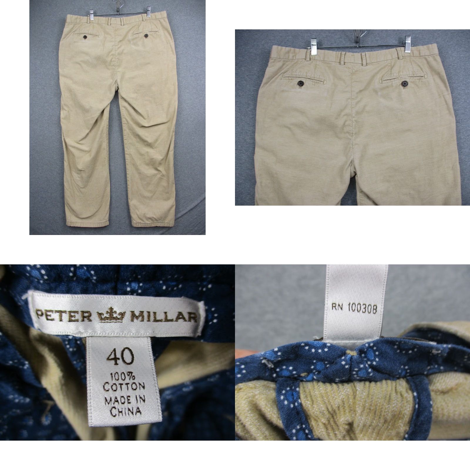 Peter Millar Peter Millar Corduroy Pants Mens 40 Straight Fit Casual Golf Tan Flat Front Size US 40 / EU 56 - 8 Thumbnail