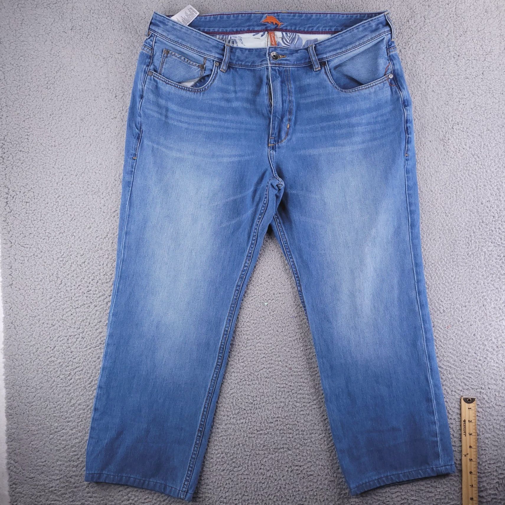 Tommy Bahama Tommy Bahama Jeans Mens 39x27 Blue Relaxed Straight Fit - Regular Size 39 Inseam 27 Color Blue Mens Jeans Straight Size US 39 - 2 Thumbnail