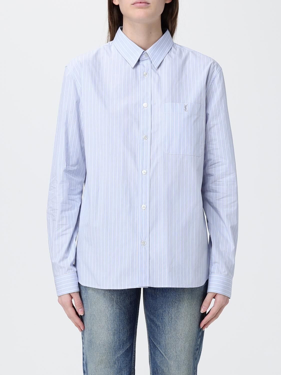 Saint Laurent Paris Saint Laurent Shirt Woman Gnawed Blue Size S / US 4 / IT 40 - 1 Thumbnail