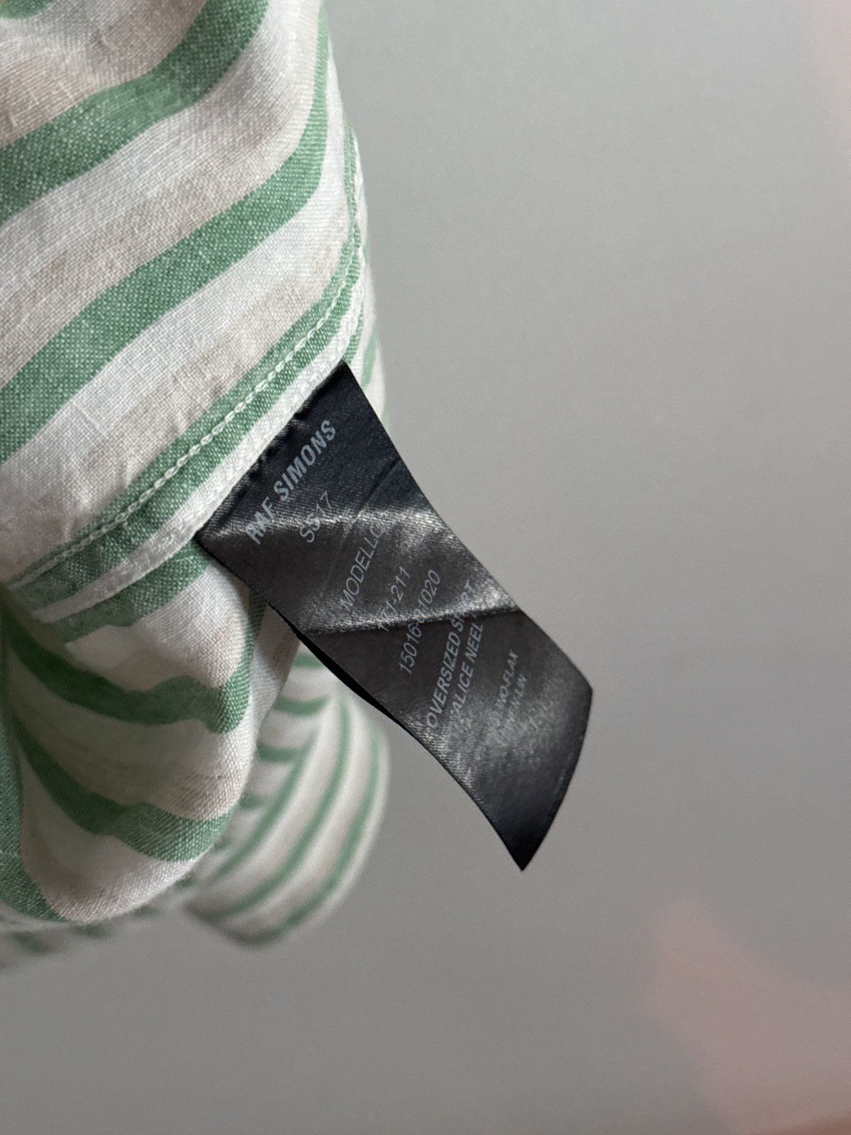Raf Simons RAF SIMONS x ROBERT MAPPLETHORPE GREEN STRIPED LINEN SHIRT Size US S / EU 44-46 / 1 - 4 Thumbnail