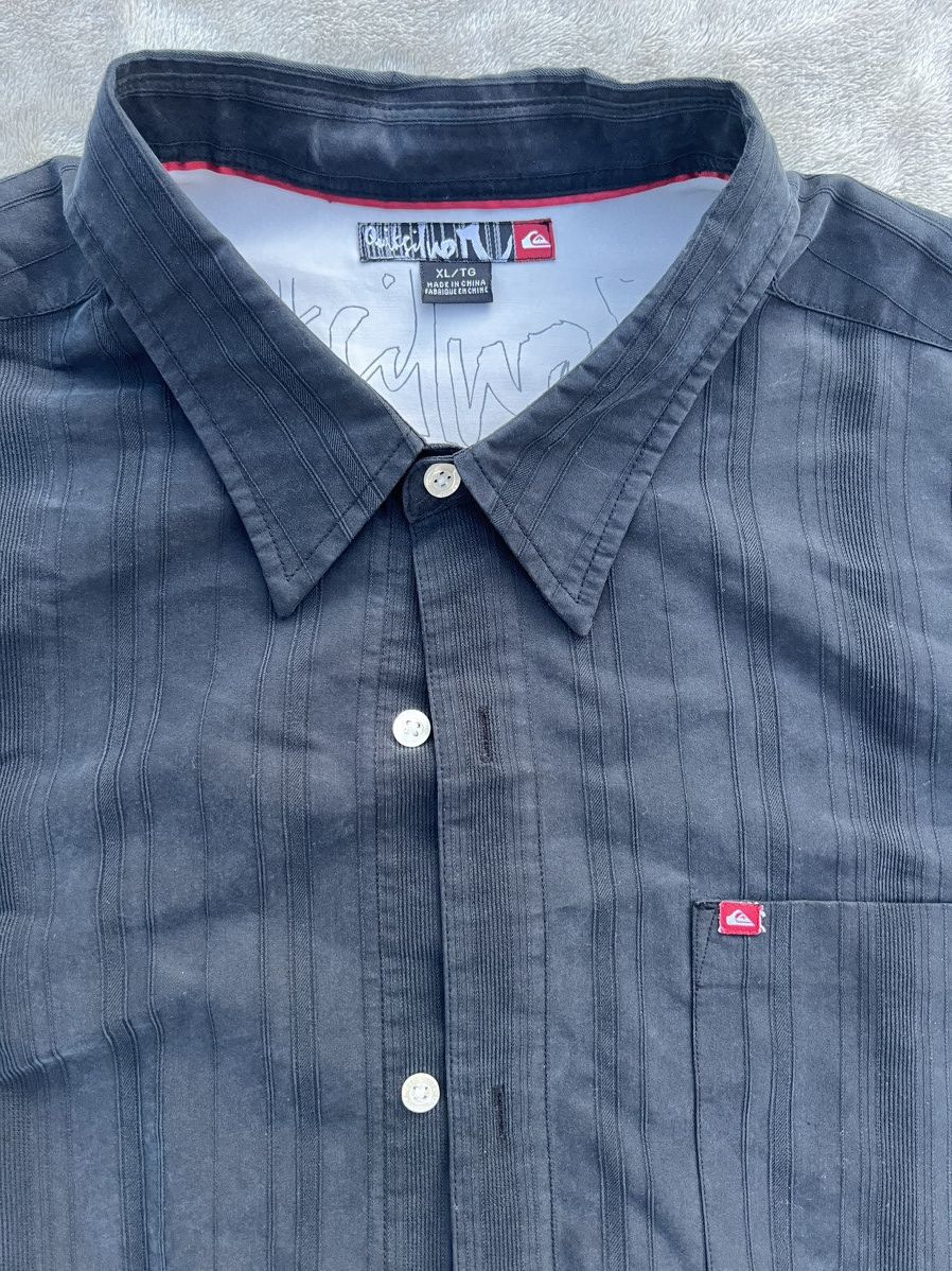 Quiksilver × Vintage 90s Vintage Velour Black Quicsilver Skater Polo Size US XL / EU 56 / 4 - 3 Thumbnail