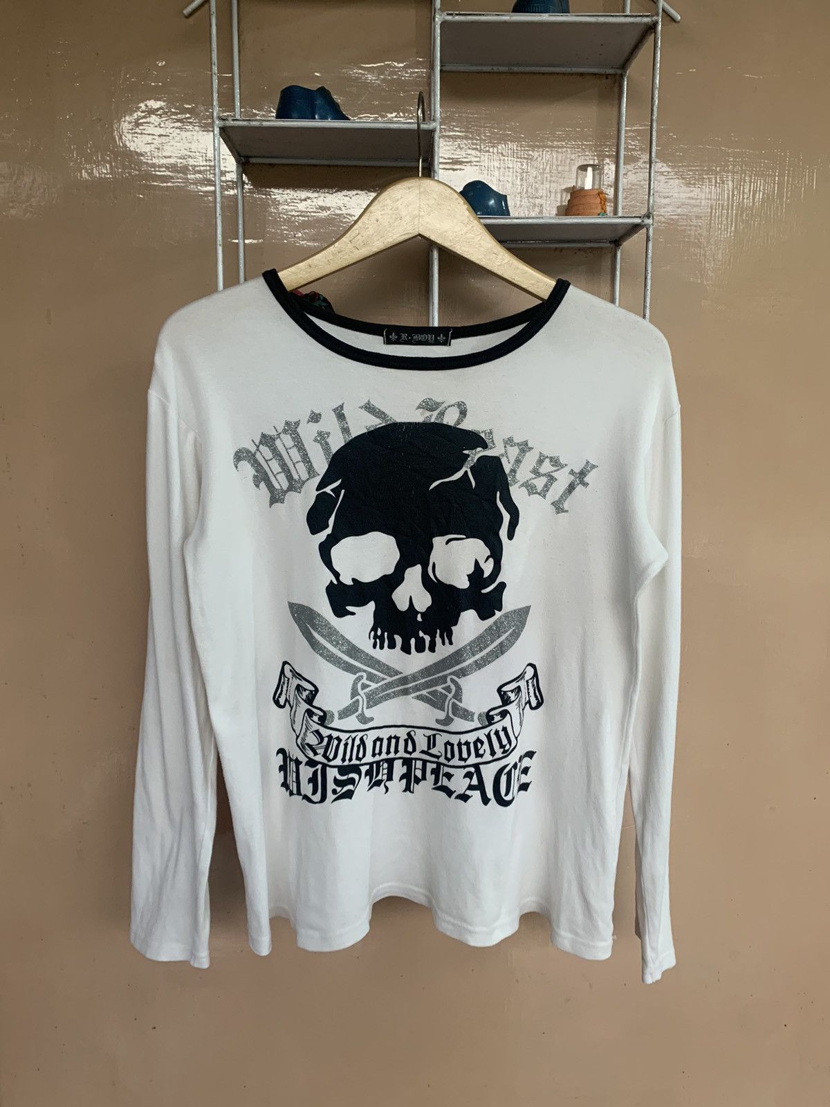 image of If Six Was Nine x Le Grande Bleu L G B R.boy-Japanesebrand Skull Arcived Style Ifsix in White (Size