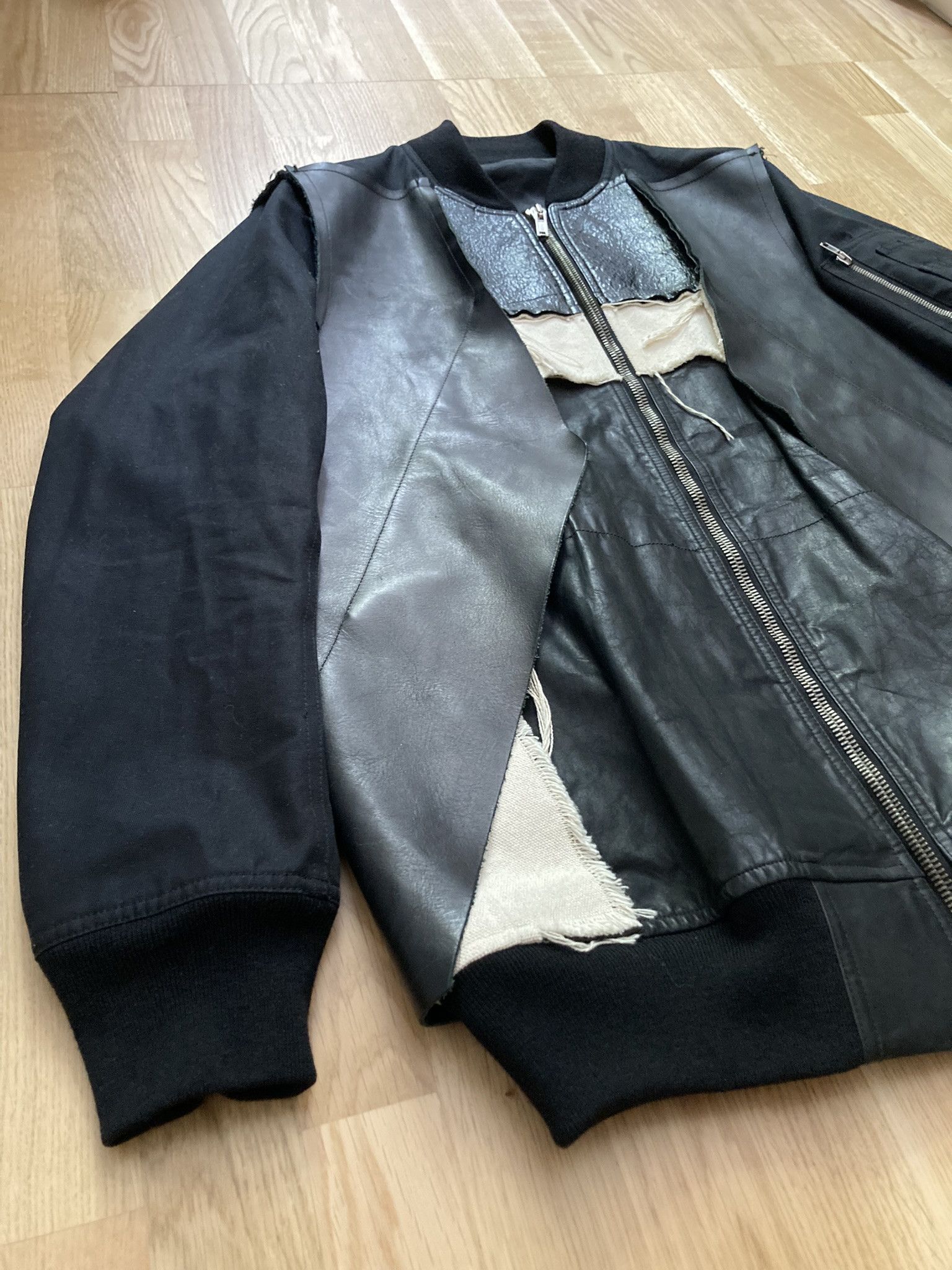 Rick Owens Runway S/S 16 "CYCLOPS" Patchwork Bomber Jacket Rick Owens Size US M / EU 48-50 / 2 - 7 Thumbnail