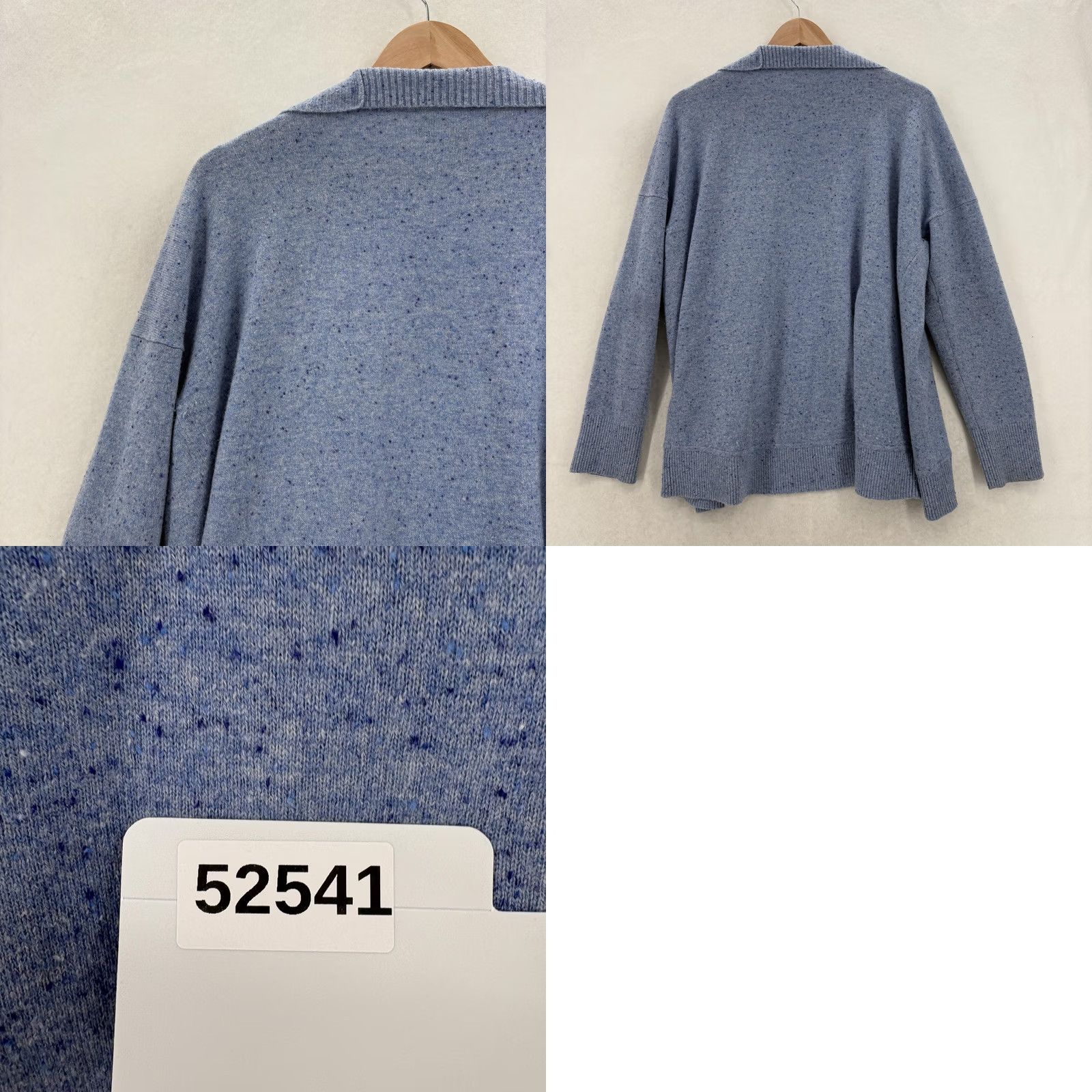 Lands' End Lands' End Cardigan Sweater Womens M Blue 100% Cashmere Open Front Knit Cozy Size M / US 6-8 / IT 42-44 - 9 Thumbnail