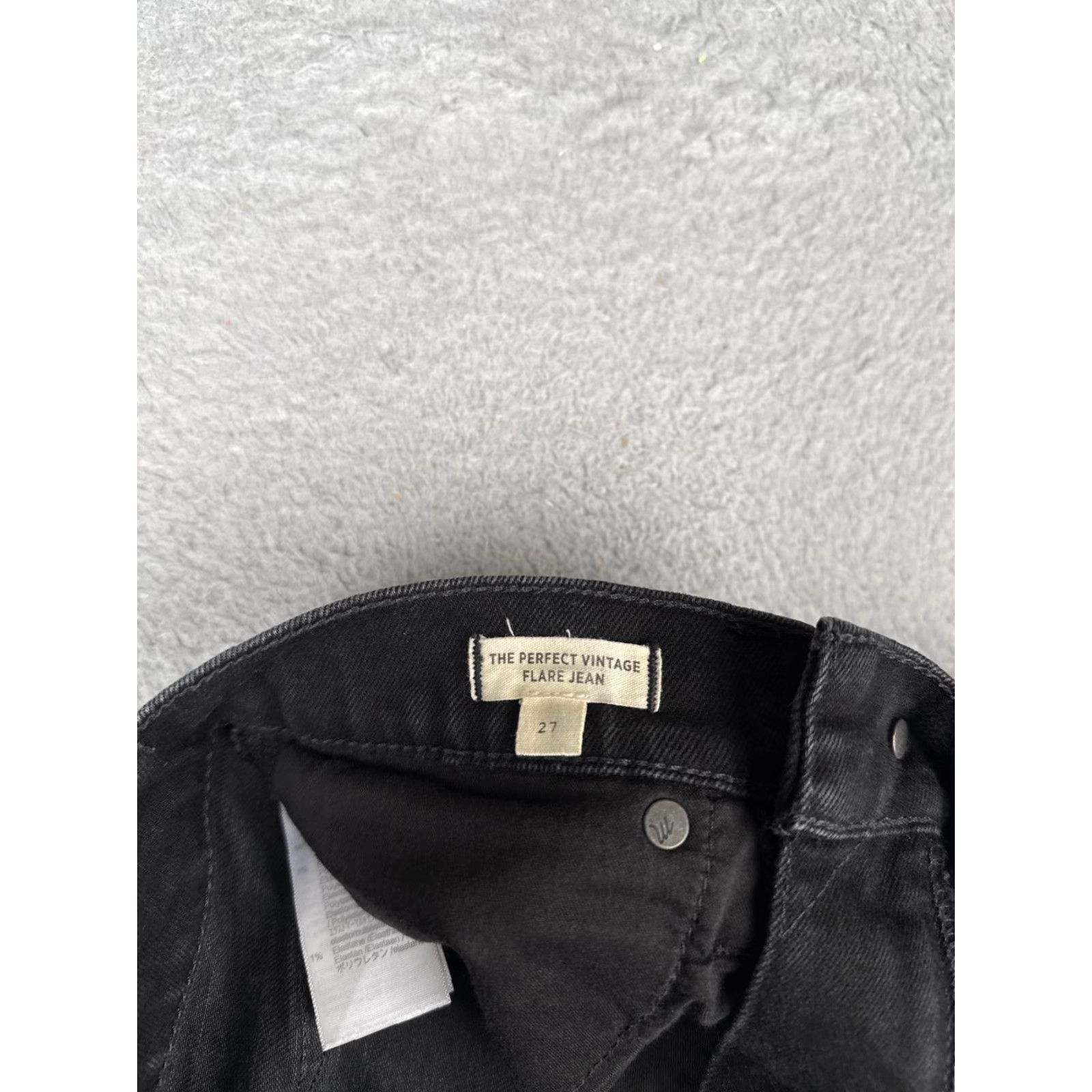 Madewell Madewell Perfect Vintage Flare Jeans Womens 27 Black High Rise Stretch 27x31 Jeans Womens Black 27" 31" Regular Fabric Denim Cotton Polyester Spandex Size 27" / US 4 / IT 40 - 7 Thumbnail