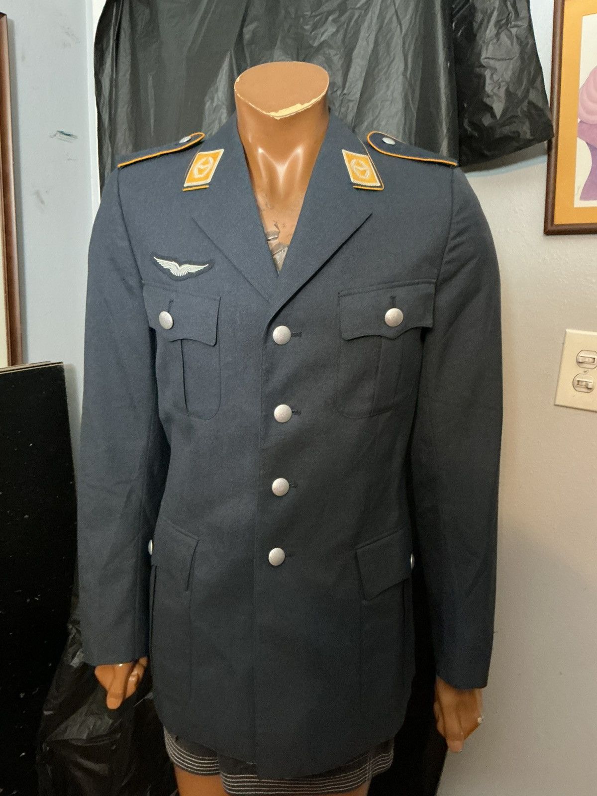 Vintage Vintage German Air Force Officer Uniform Wool Jacket Coat Size US XS / EU 42 / 0 - 11 Thumbnail