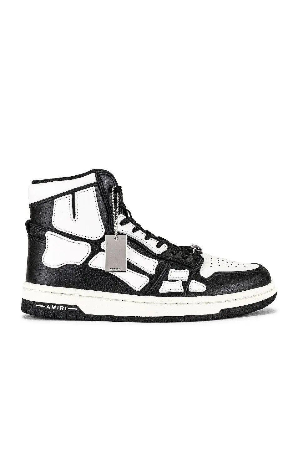 Amiri o1gr1nt1024 Skel Hi-Top Sneakers in Black/White Size US 6 / EU 39 - 1 Thumbnail