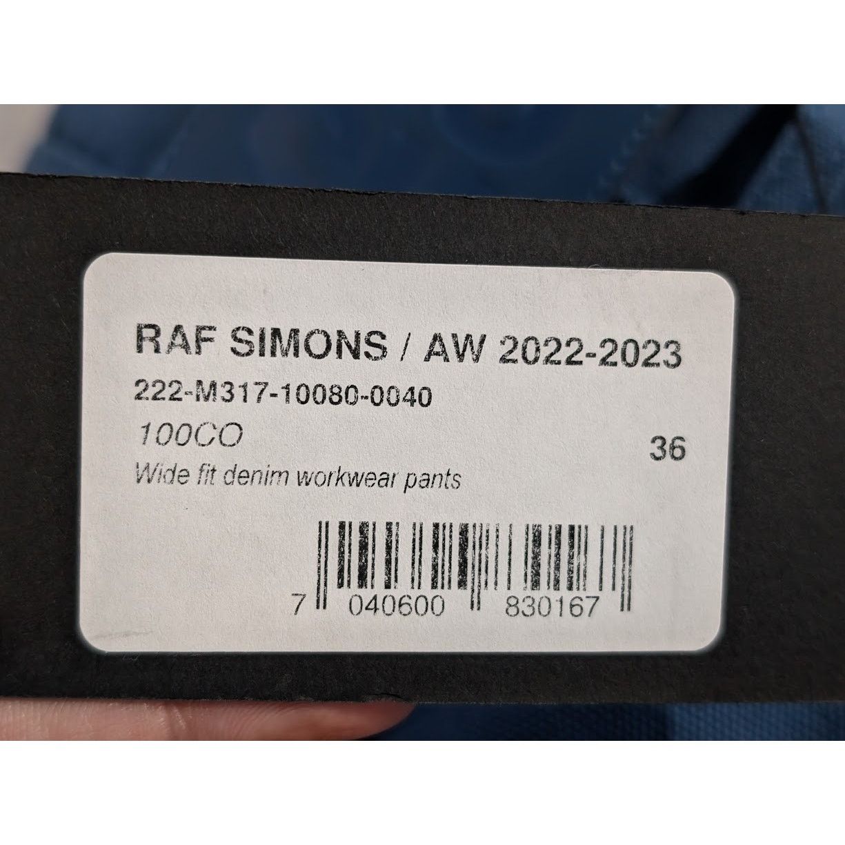 Raf Simons o1rshd1 Wide Fit Denim Workwear Pant in Blue Size US 36 / EU 52 - 22 Thumbnail