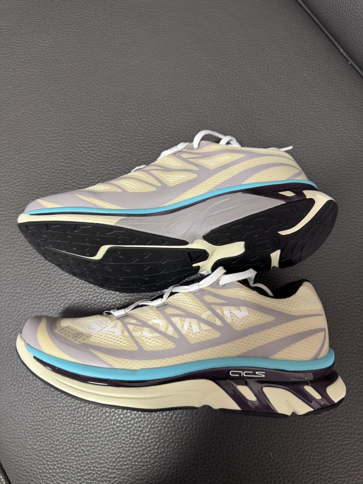 Salomon NIB XT-MM6 Retro Hiking Sneakers Unisex - Beige/Blue, 39.5 Size US 6.5 / EU 39-40 - 4 Thumbnail