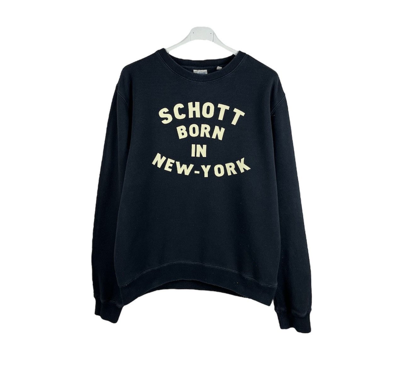 Schott × Vintage Vintage Schott born in New York sweatshirt spellout crewneck Size US XL / EU 56 / 4 - 1 Thumbnail