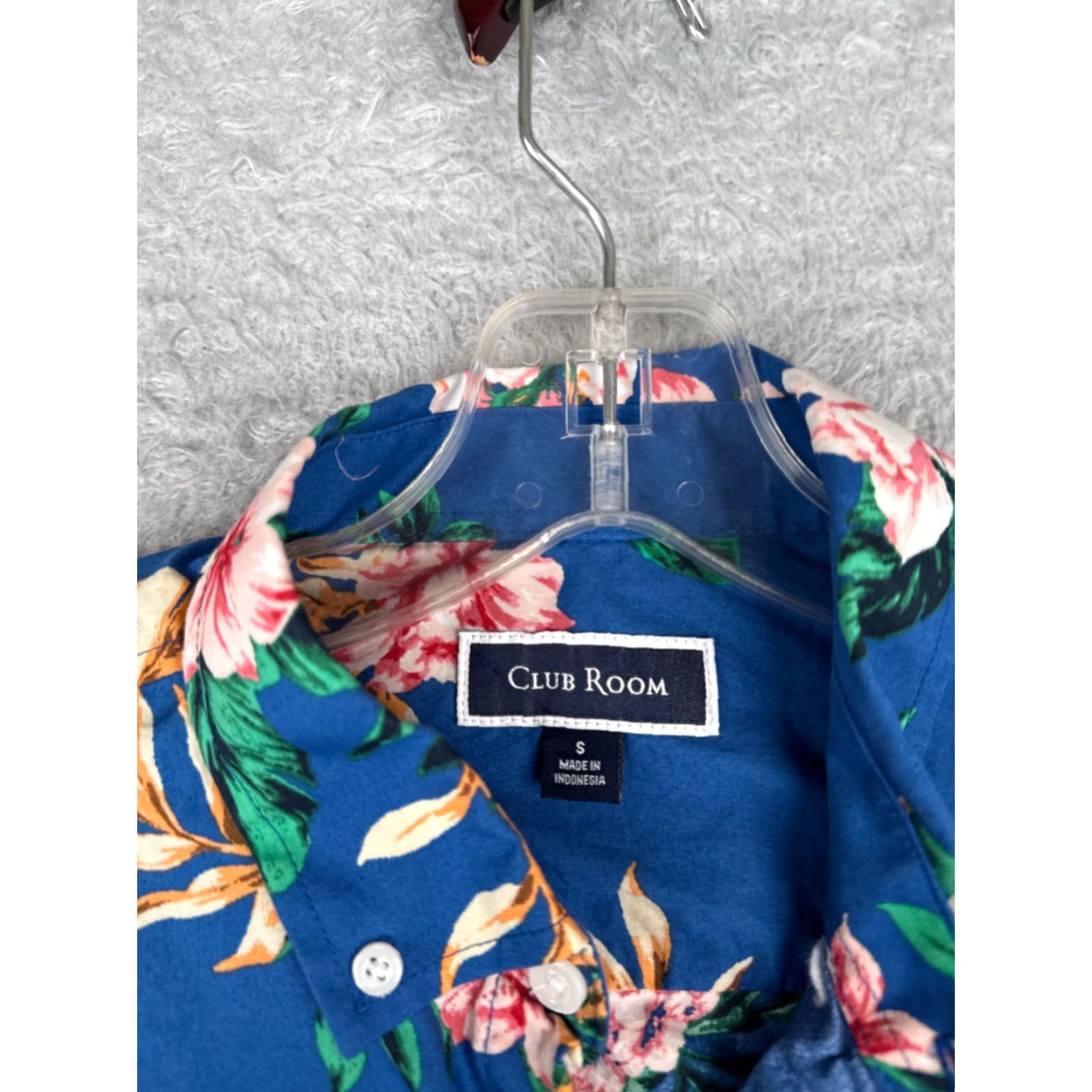 Club Room Club Room Shirt Mens Small Blue Floral Hawaiian 100% Cotton Button Up Size US S / EU 44-46 / 1 - 7 Thumbnail