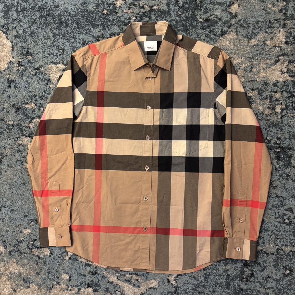 Burberry Burberry Slim Fit Check Cotton Shirt Size Small Worn Lightly Size US S / EU 44-46 / 1 - 1 Thumbnail