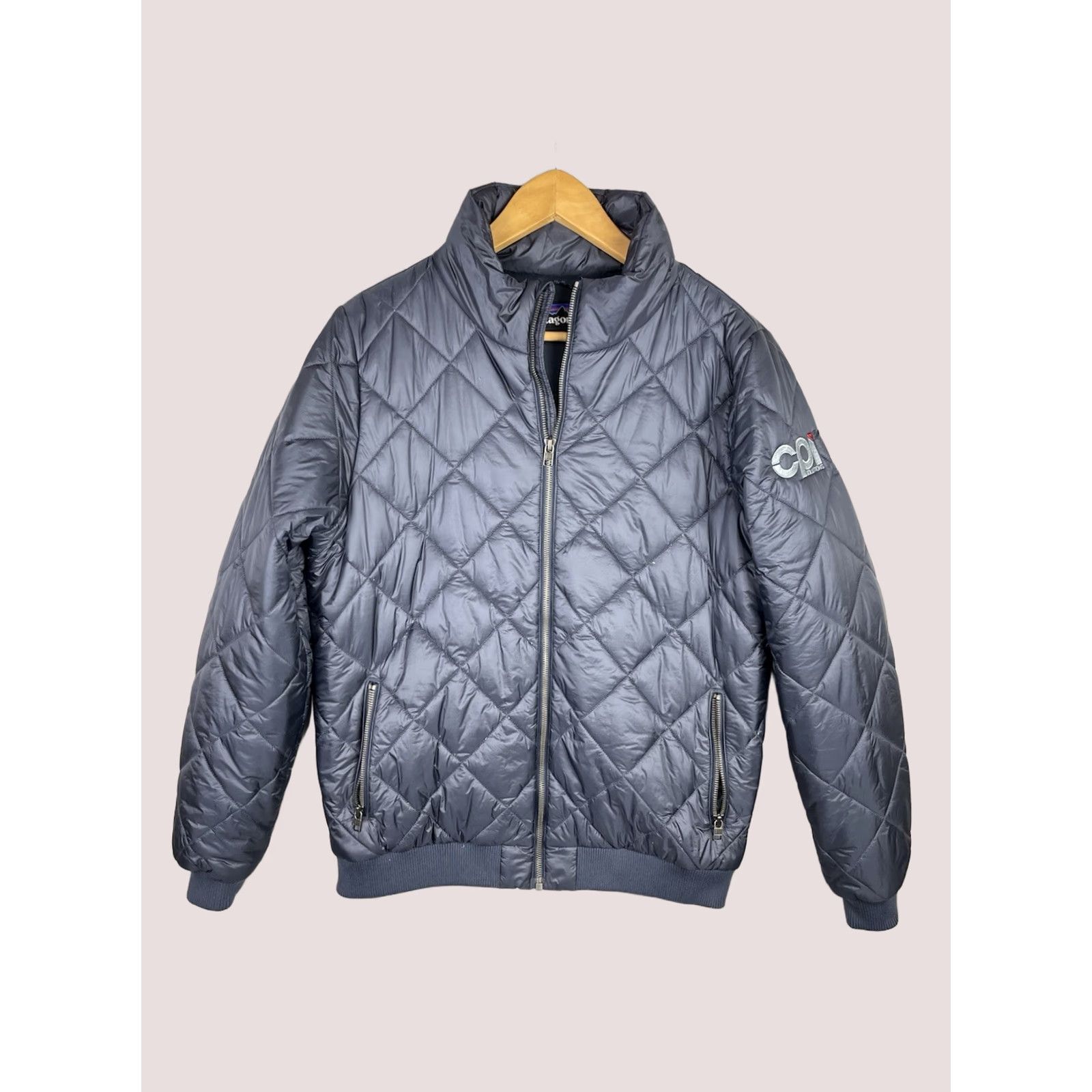 Patagonia Patagonia Jacket Womens Large Navy Blue Prow Bomber Quilted Full Zip Logo Size L / US 10 / IT 46 - 1 Thumbnail