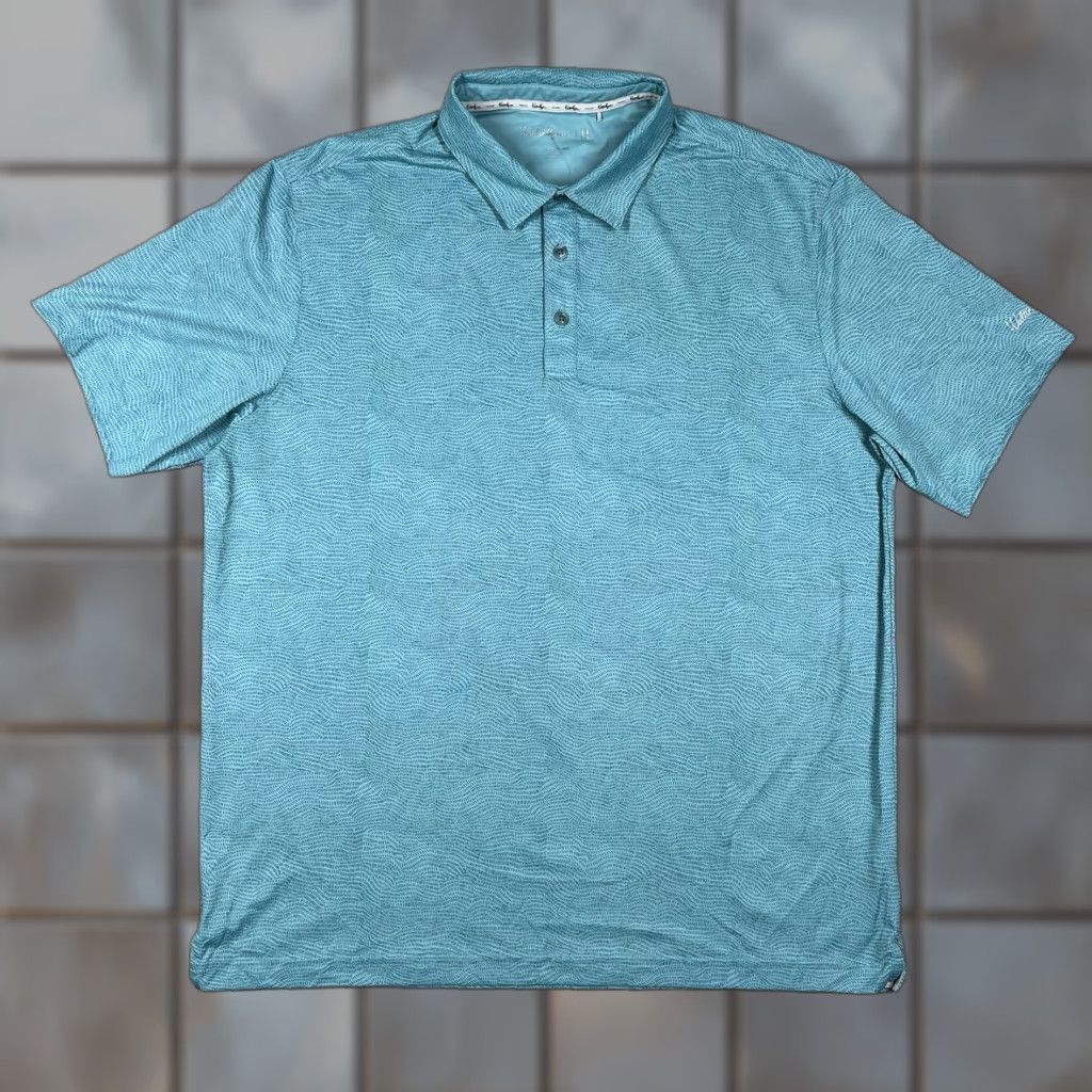 Vintage Walter Hagen Performance Polo Men’s XL Aqua Teal Blue Geometric Golf Perfect 11 Size US XL / EU 56 / 4 - 1 Thumbnail