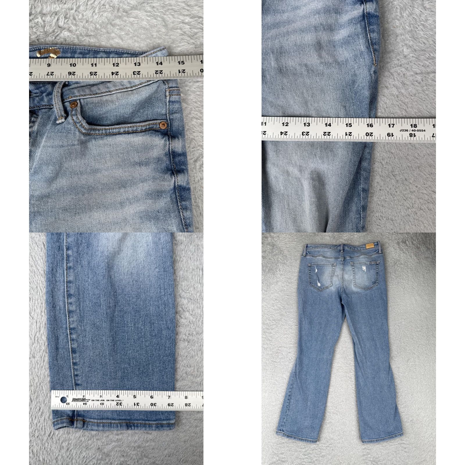 Vintage Seven7 Jeans Women Bootcut Jeans Blue Light Wash Distressed 28x25 4 Casual Denim Pants 5-Pocket Design Size 27" / US 4 / IT 40 - 9 Thumbnail