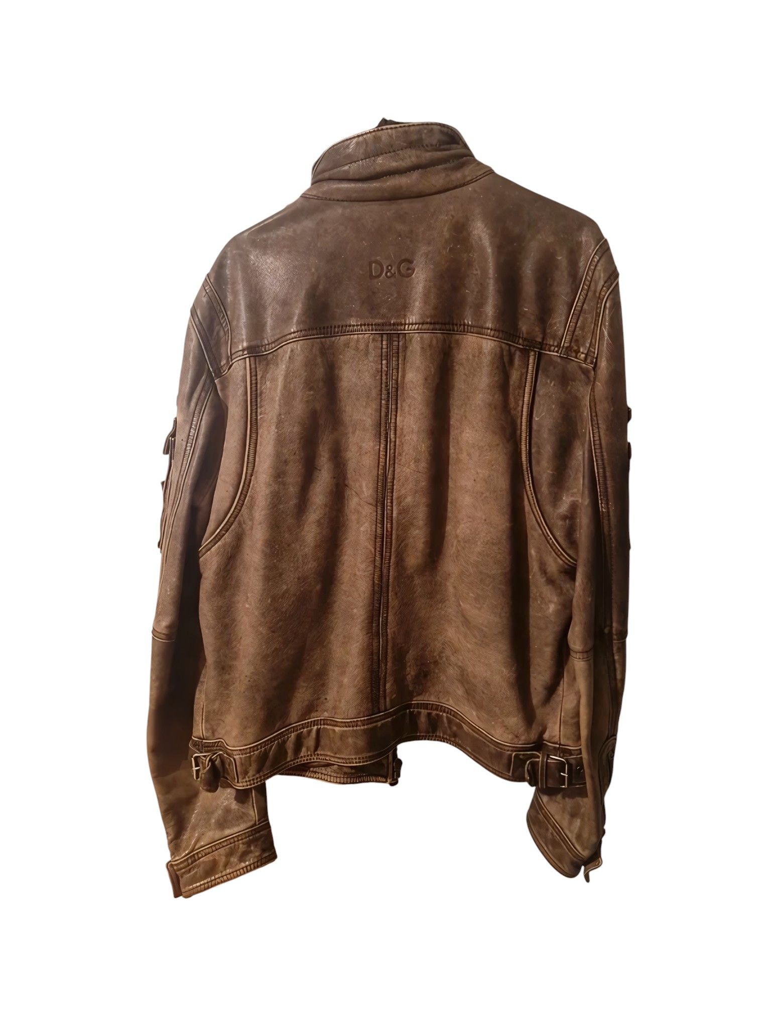 Dolce & Gabbana FUR COLLAR CARGO HUNTER LEATHER JACKET Size US L / EU 52-54 / 3 - 3 Thumbnail