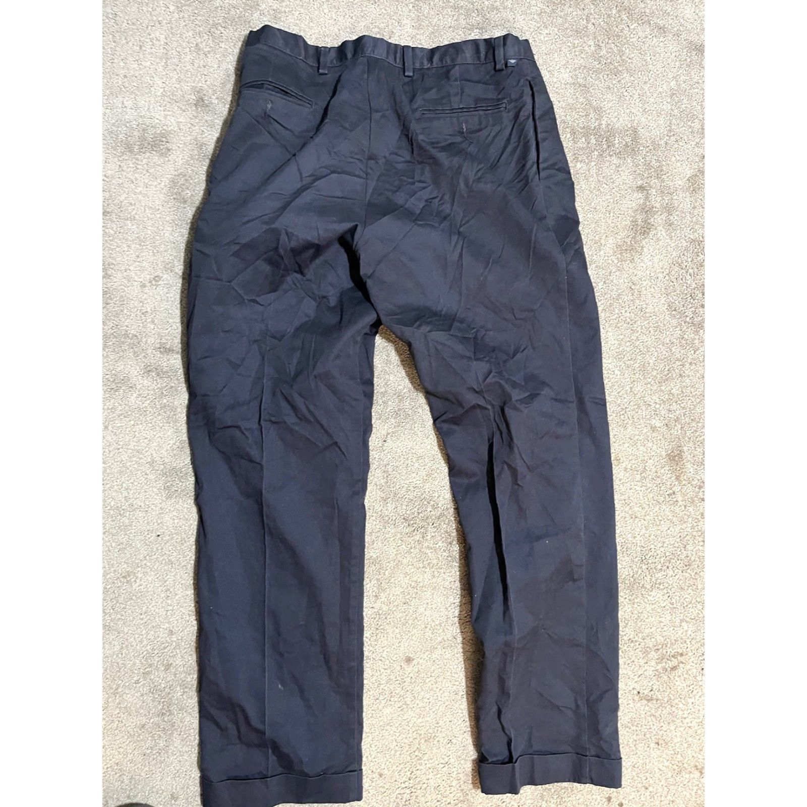Dockers VINTAGE Dockers Classic Fit Pleated Chino Pants Men 36x34 Navy Blue Size US 36 / EU 52 - 3 Thumbnail