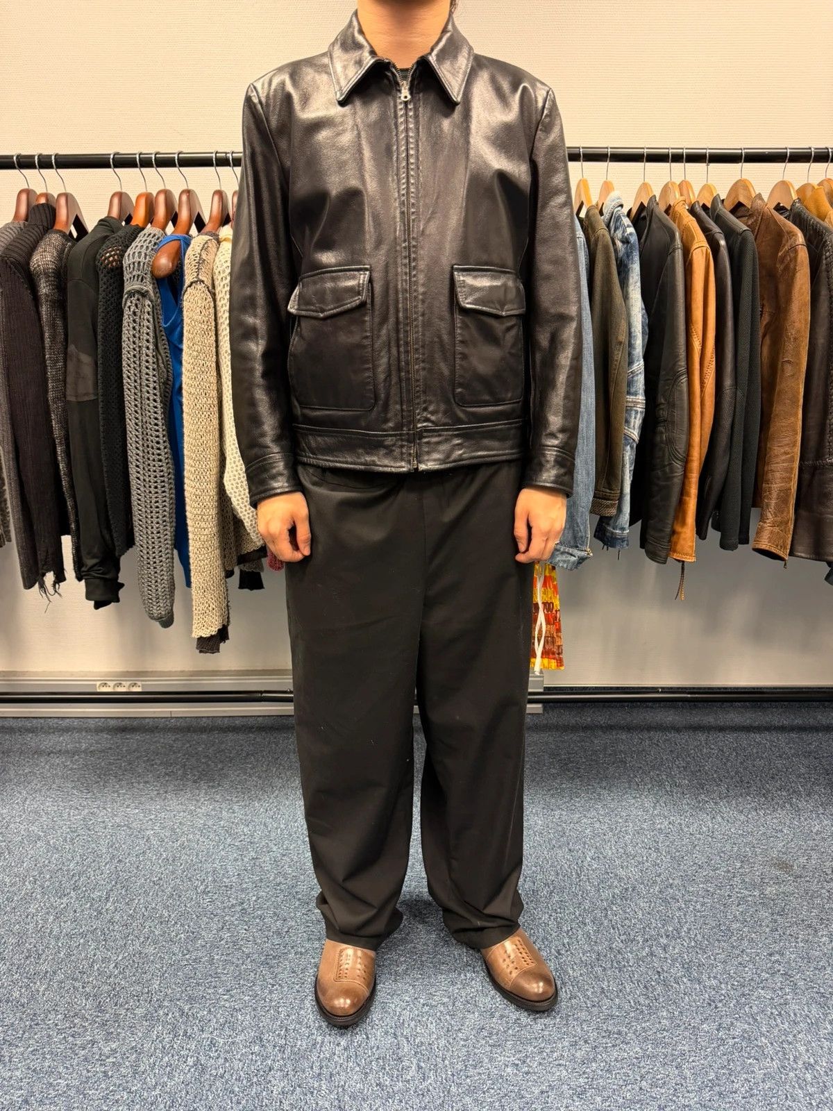 Valentino Valentino Late 90’s Glossy SheepSkin Leather Bomber Jacket Size US M / EU 48-50 / 2 - 2 Thumbnail
