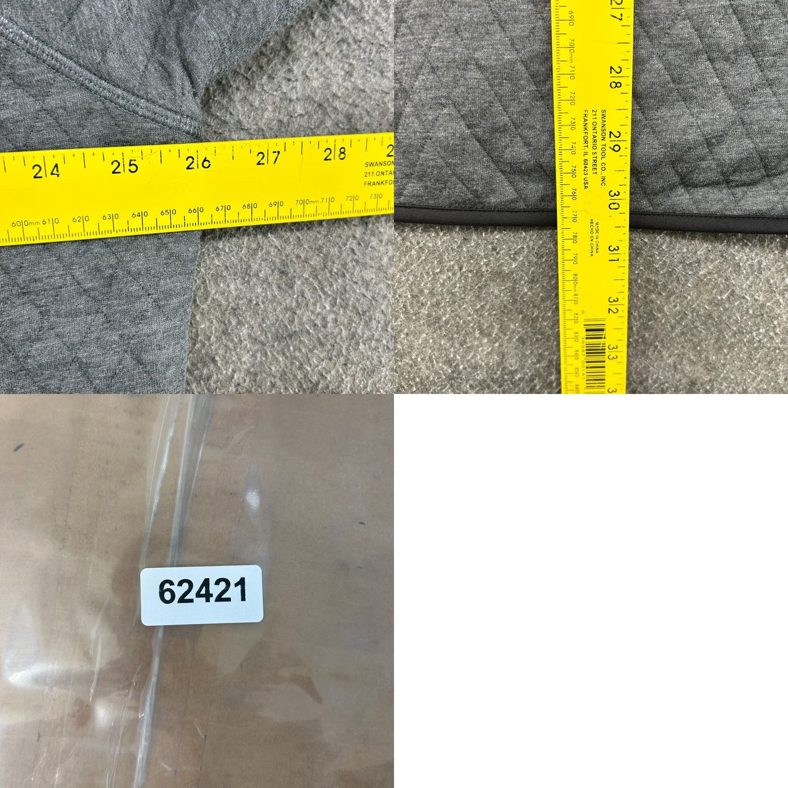 Marine Layer Marine Layer Sweater Mens 2XL Grey Quilted Fleece Pullover Corbet 1/4 T Snap Short Logo Solid Long Sleeve Winter Fall Spring Regular Mens Size US XXL / EU 58 / 5 - 8 Thumbnail