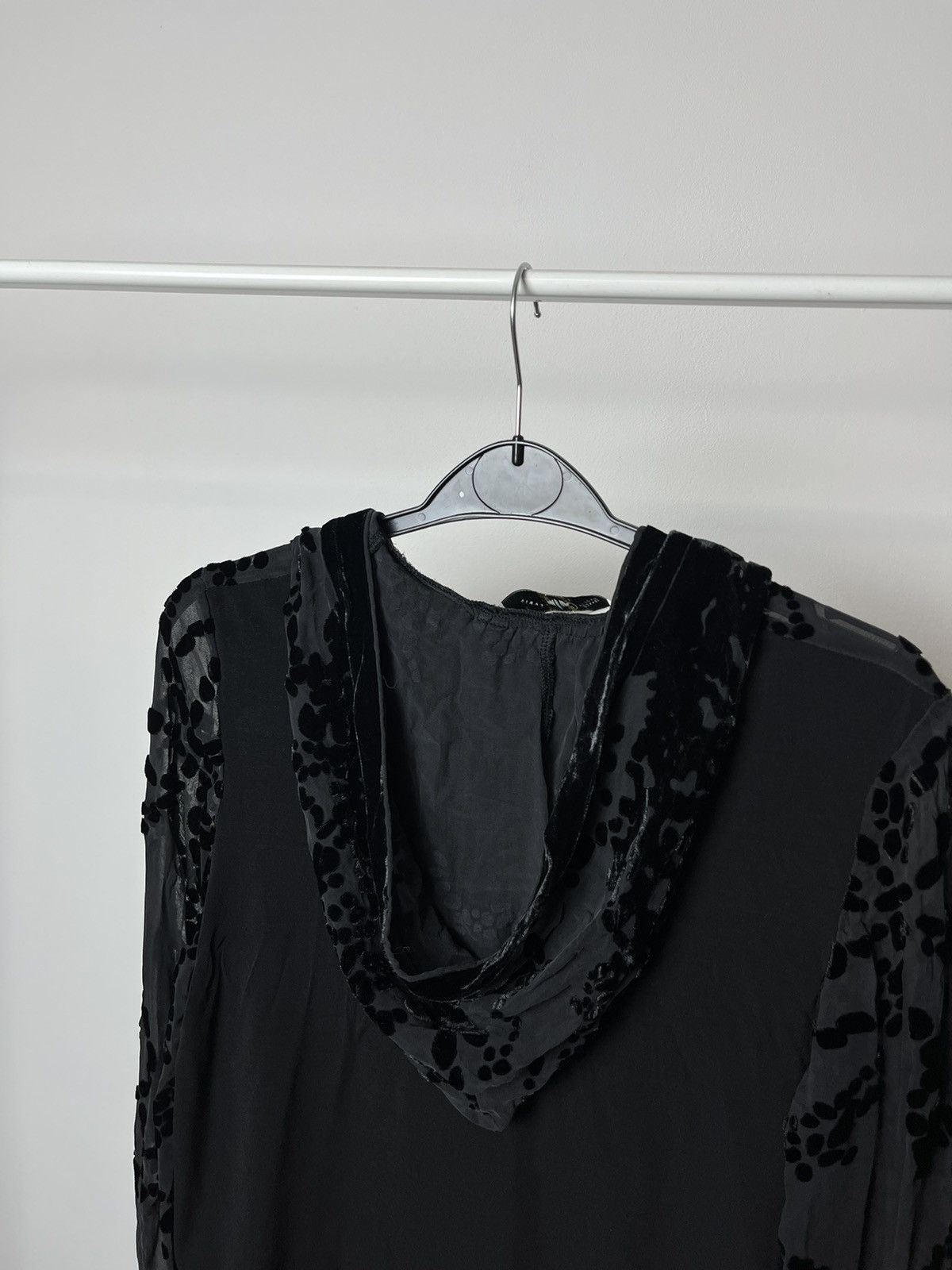Sagaie Avant Garde velvet mesh Zip Hoodie