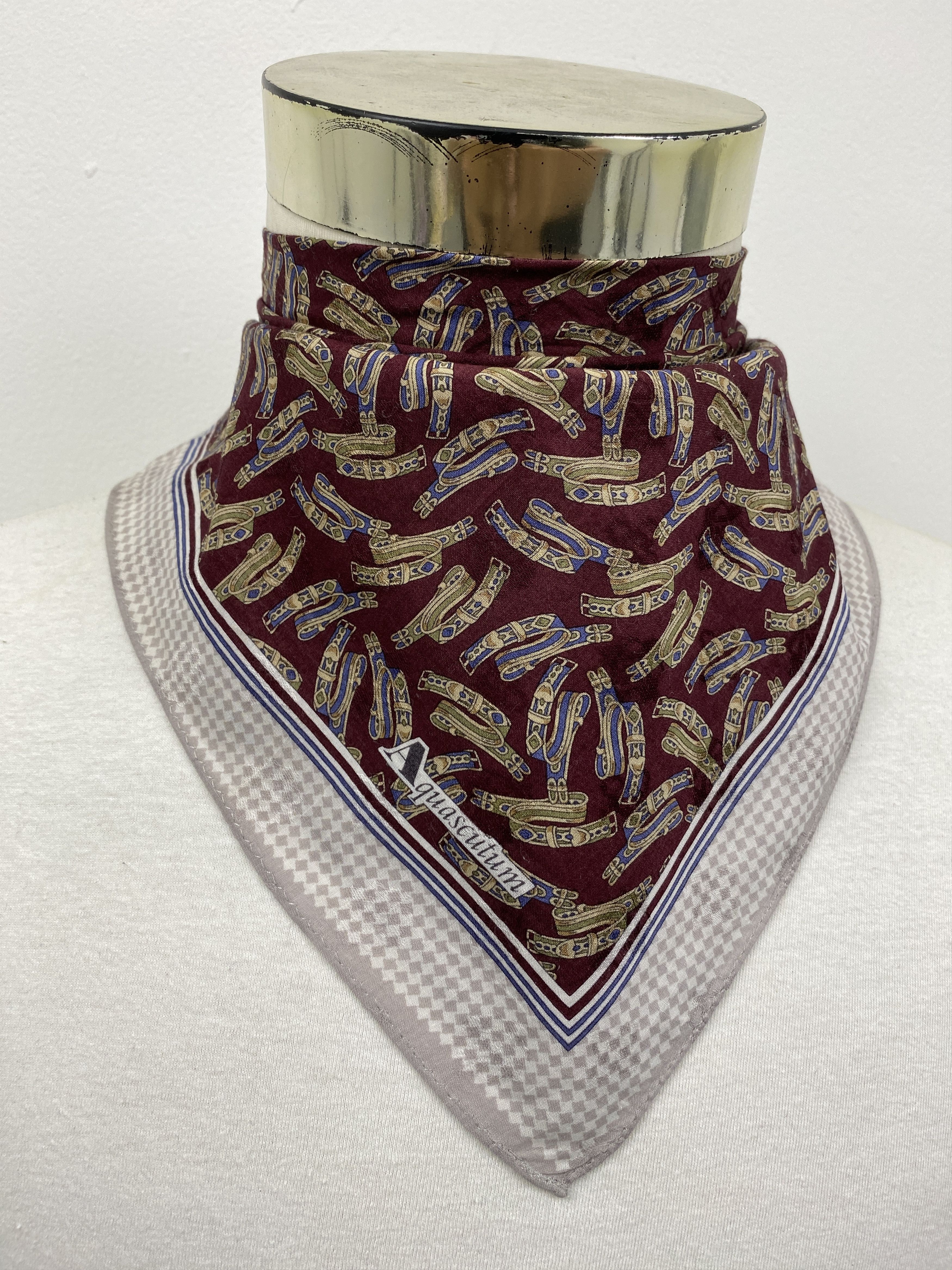 Aquascutum × Vintage Vintage Aquascutum Handkerchief / Neckwear / Bandana HKC0566 Size ONE SIZE - 1 Thumbnail